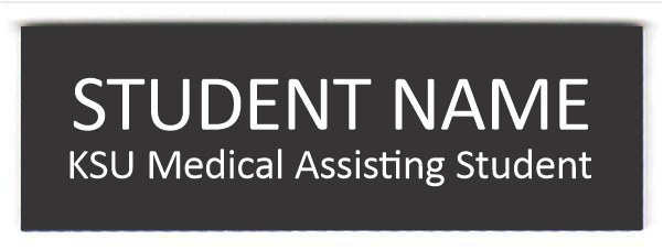 KSU Name Badge | Black/White
