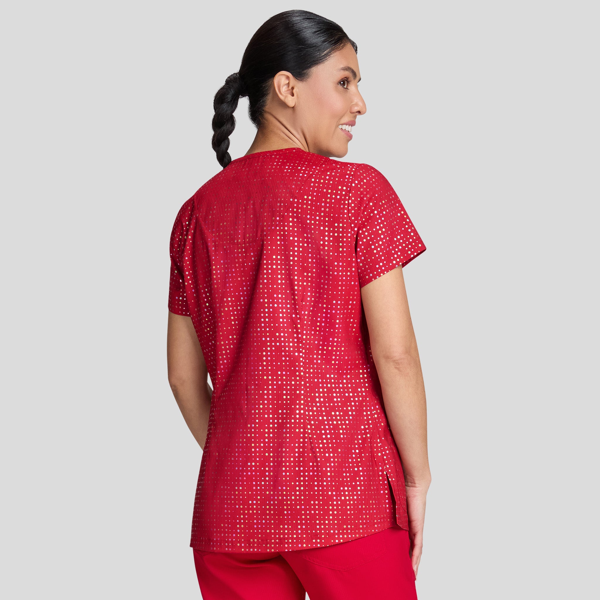 Velora Top | Iridescent Dot Ruby