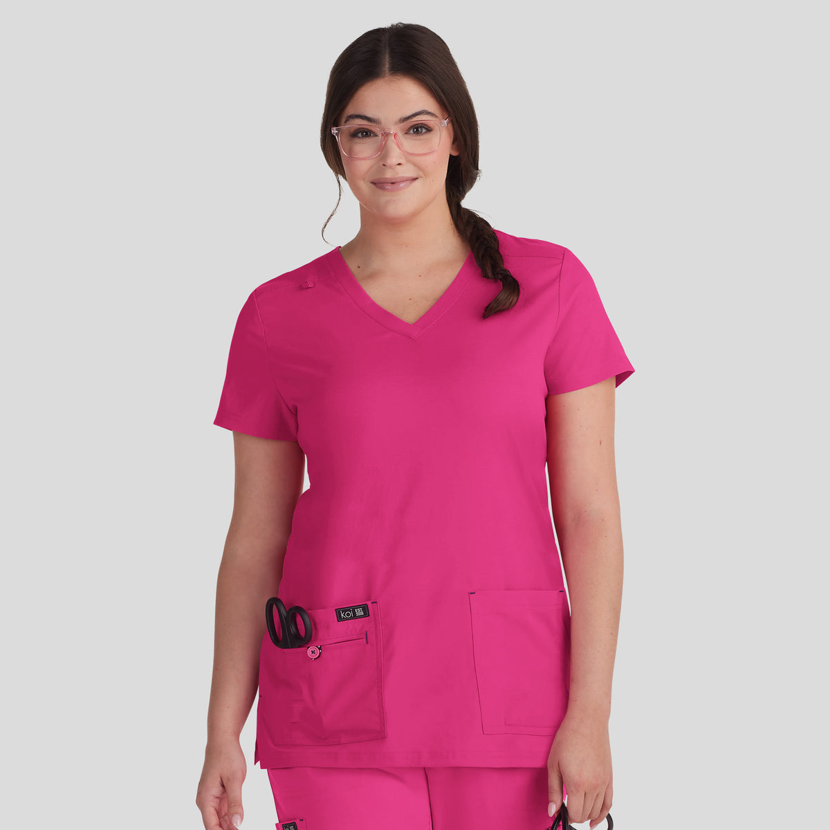 Becca Women's 4-Pocket Stretch Top | Flamingo Pink – Robert's Medical ...