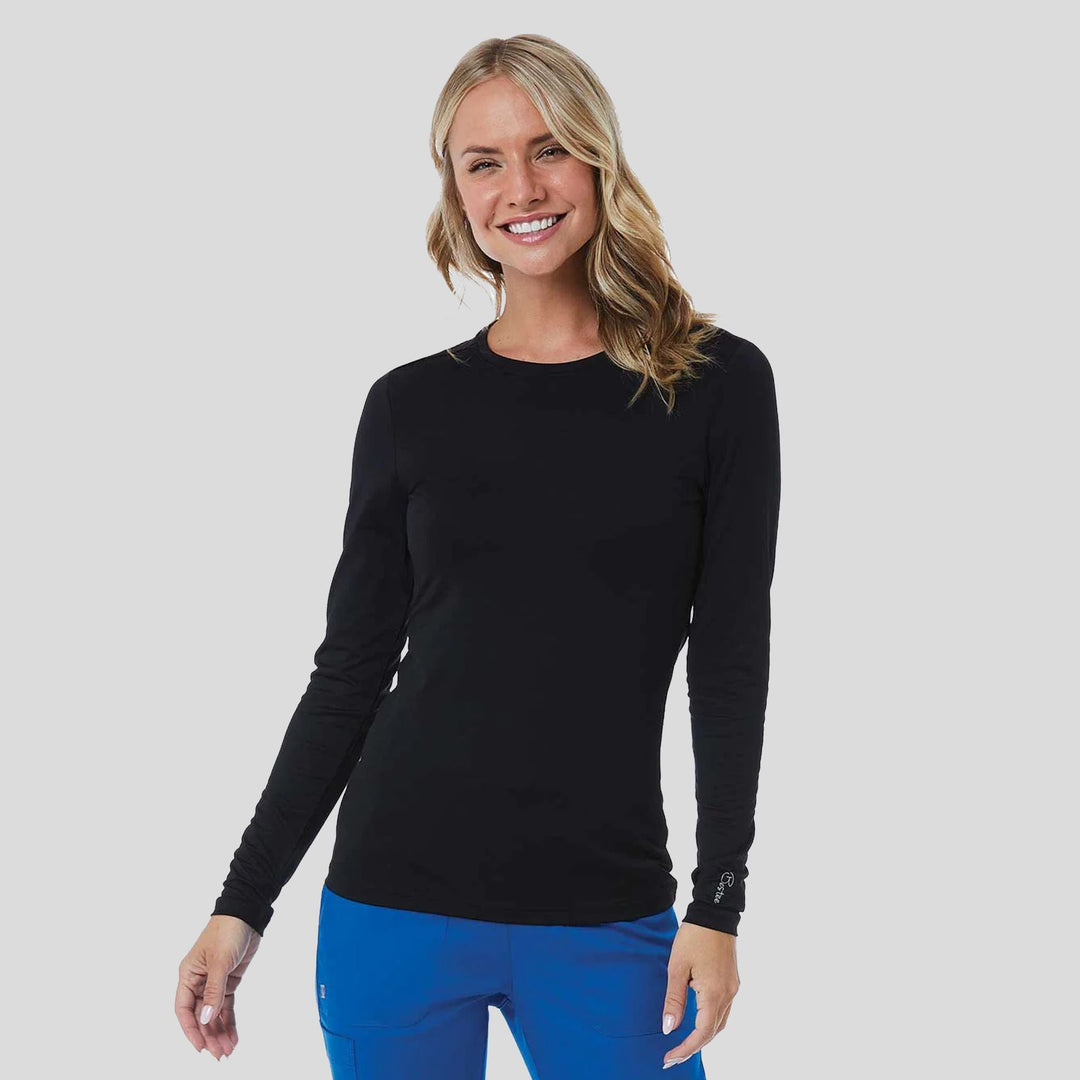 Women's Basic Long Sleeve Under Scrub Tee Caribbean Robert's