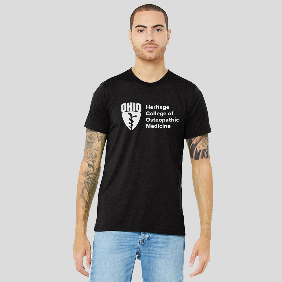 OU Unisex Triblend Short Sleeve Tee - School Logo | Black Heather