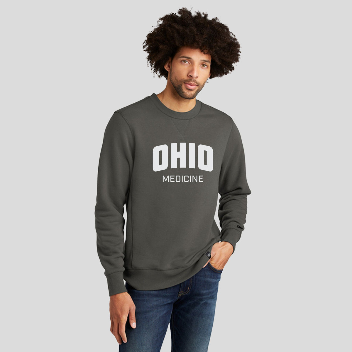 OU Men's French Terry Crew - Medicine Logo | Graphite