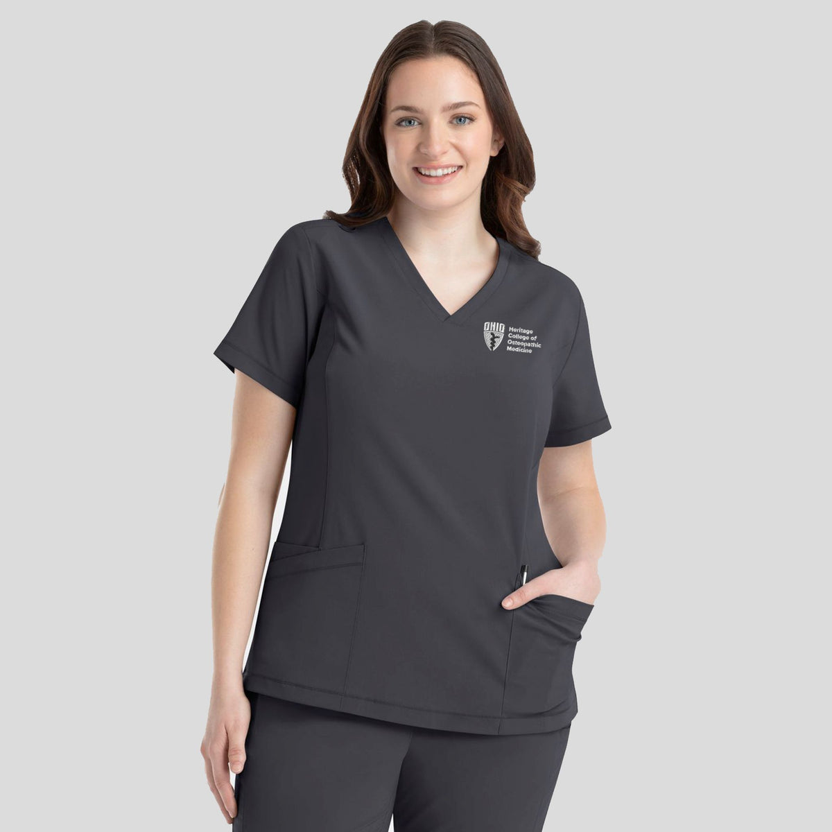 Ohio University Women's V-Neck Top | Pewter
