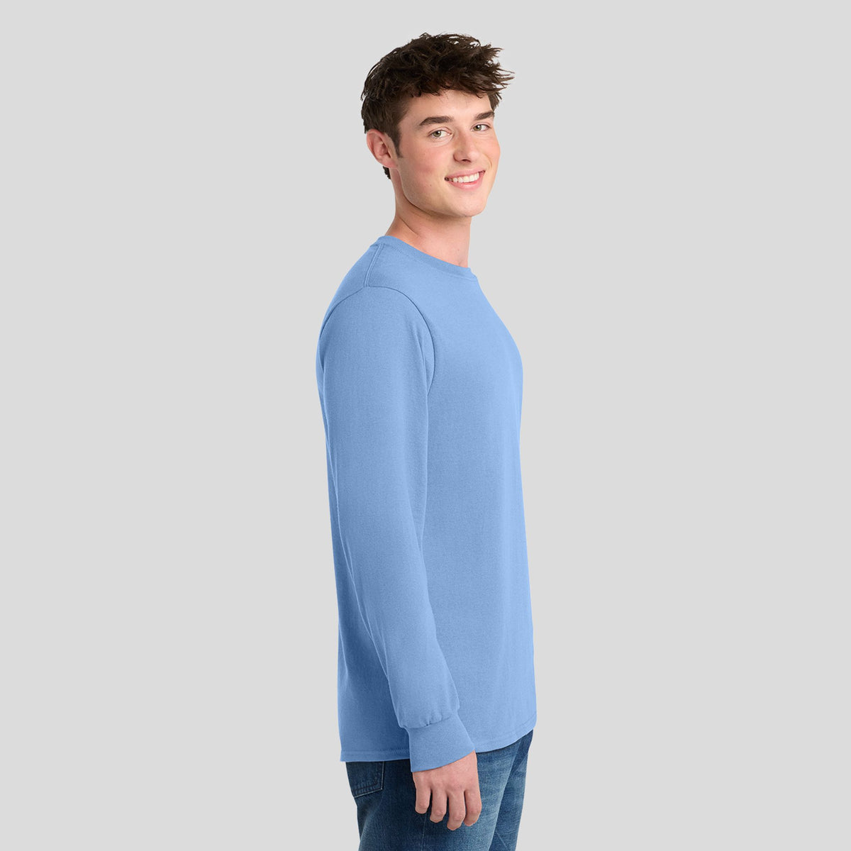 Long Sleeve Core Blend Tee | Light Blue