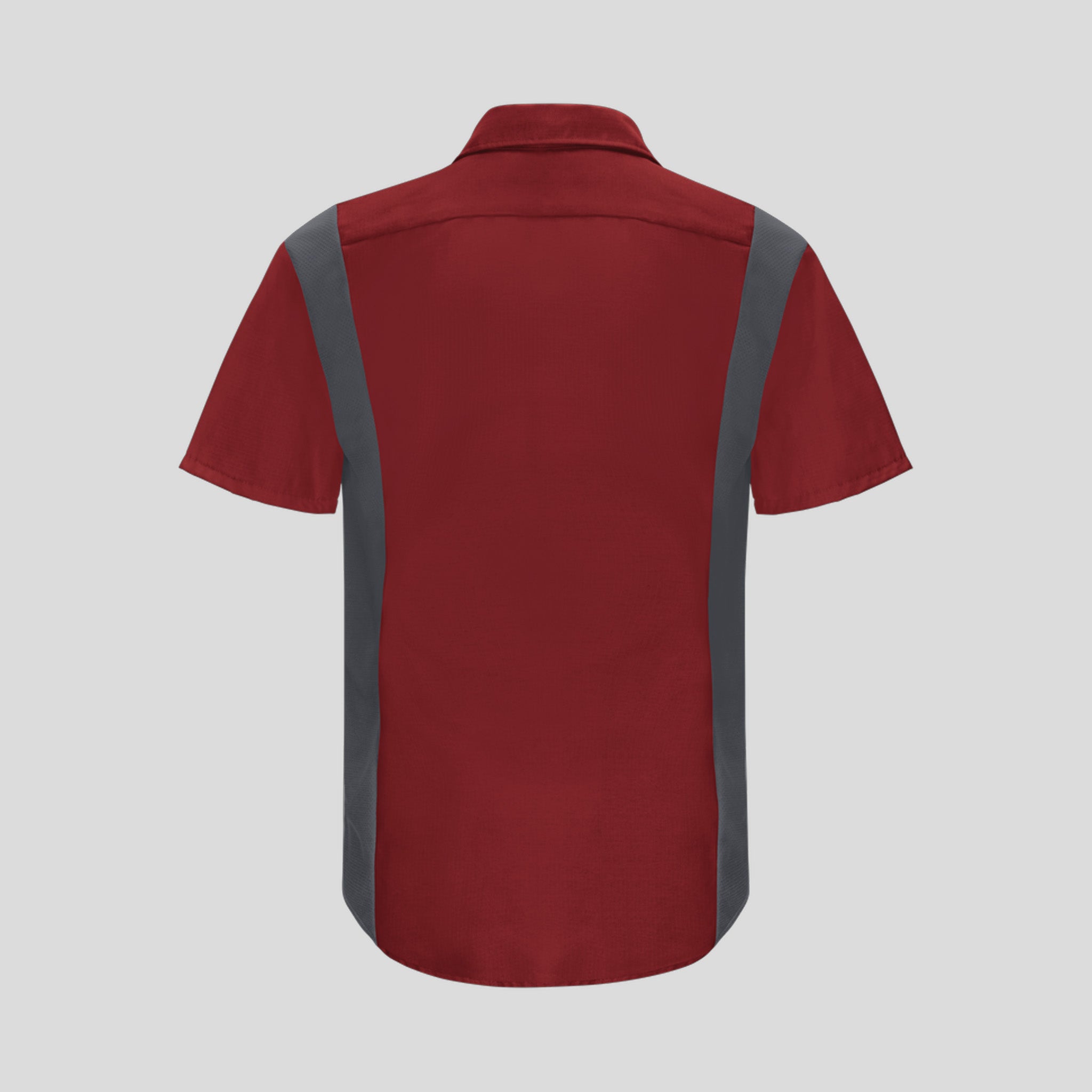 Short Sleeve Performance Plus Shop Shirt With Oilblok Technology | Fireball Red/Charcoal Mesh