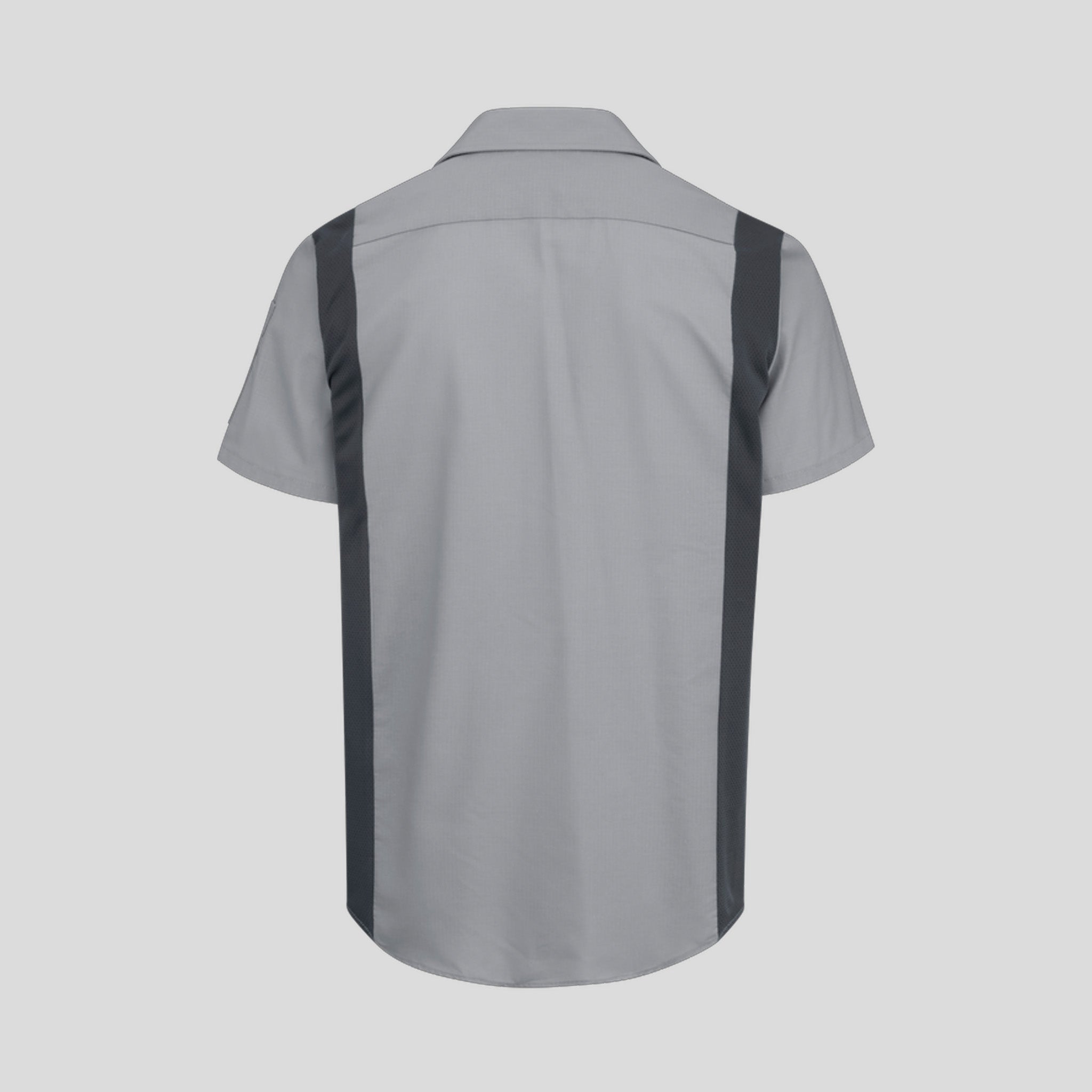Short Sleeve Performance Plus Shop Shirt With Oilblok Technology | Light Grey/Charcoal Mesh