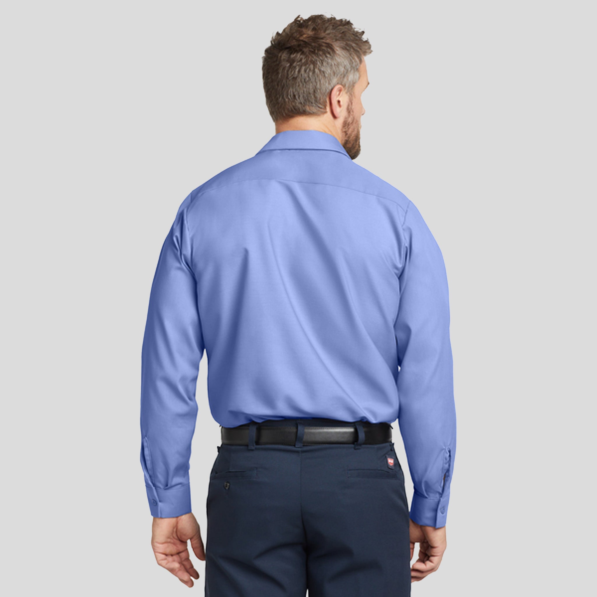 Men's Long Sleeve Industrial Work Shirt | Light Blue