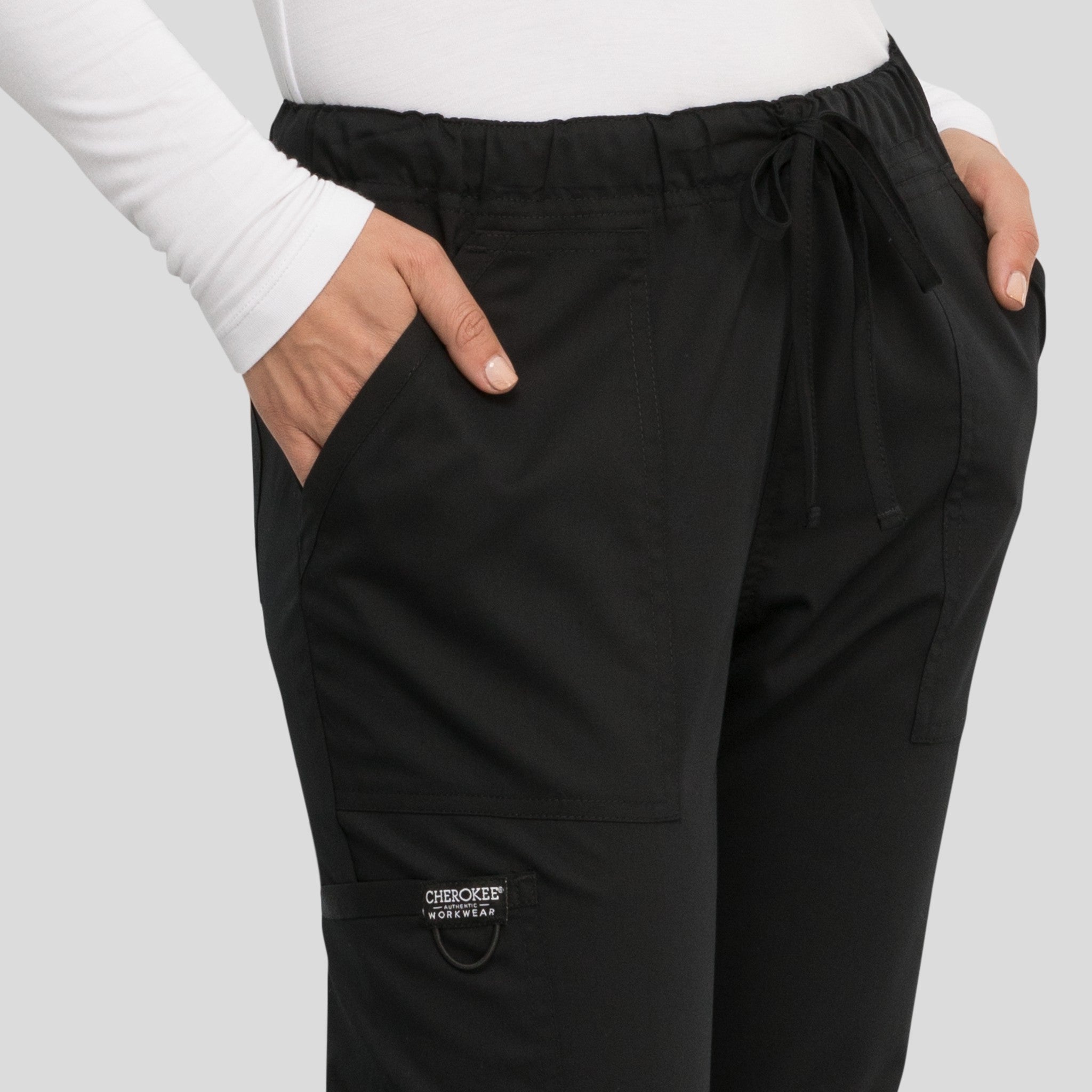 Unisex Drawstring Scrub Pant | Black