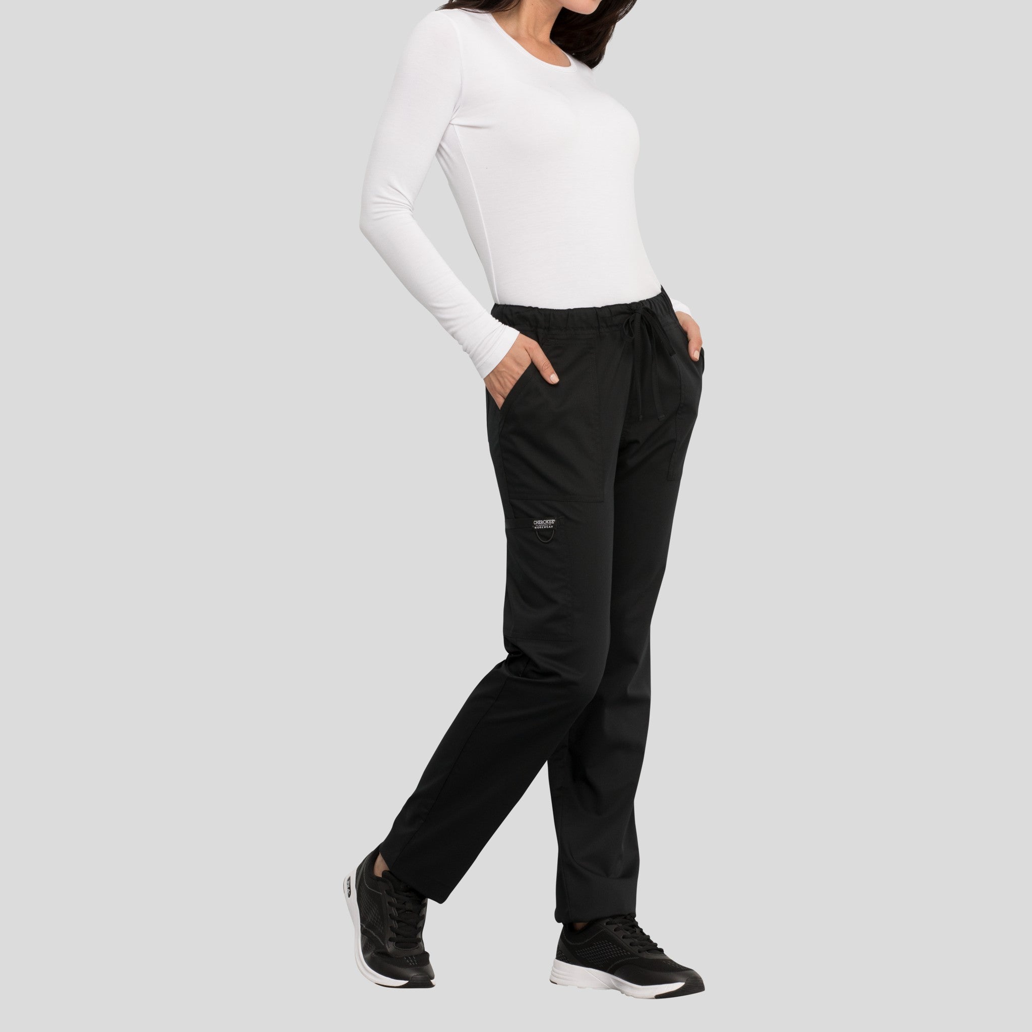 Unisex Drawstring Scrub Pant | Black