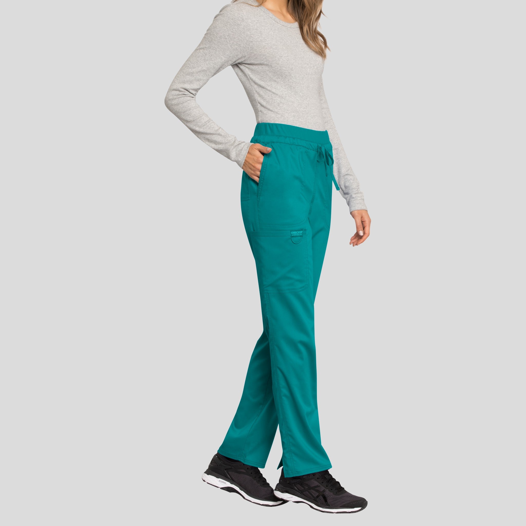 Tapered Leg Drawstring Scrub Pant | Teal