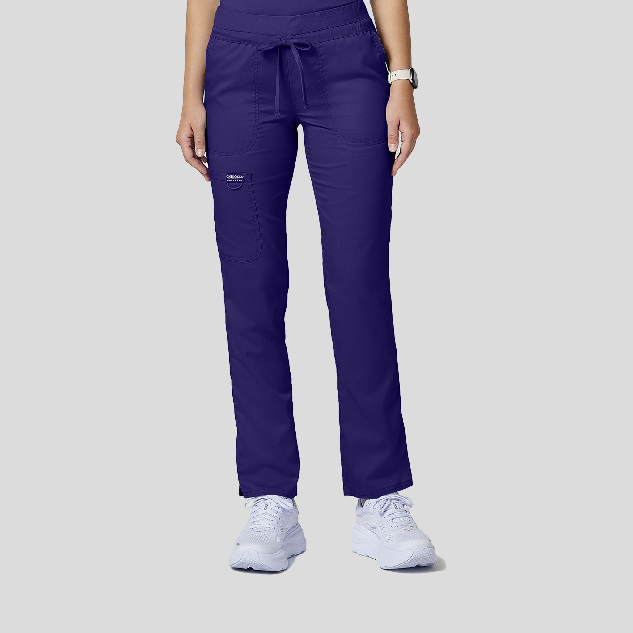 Tapered Leg Drawstring Scrub Pant | Grape