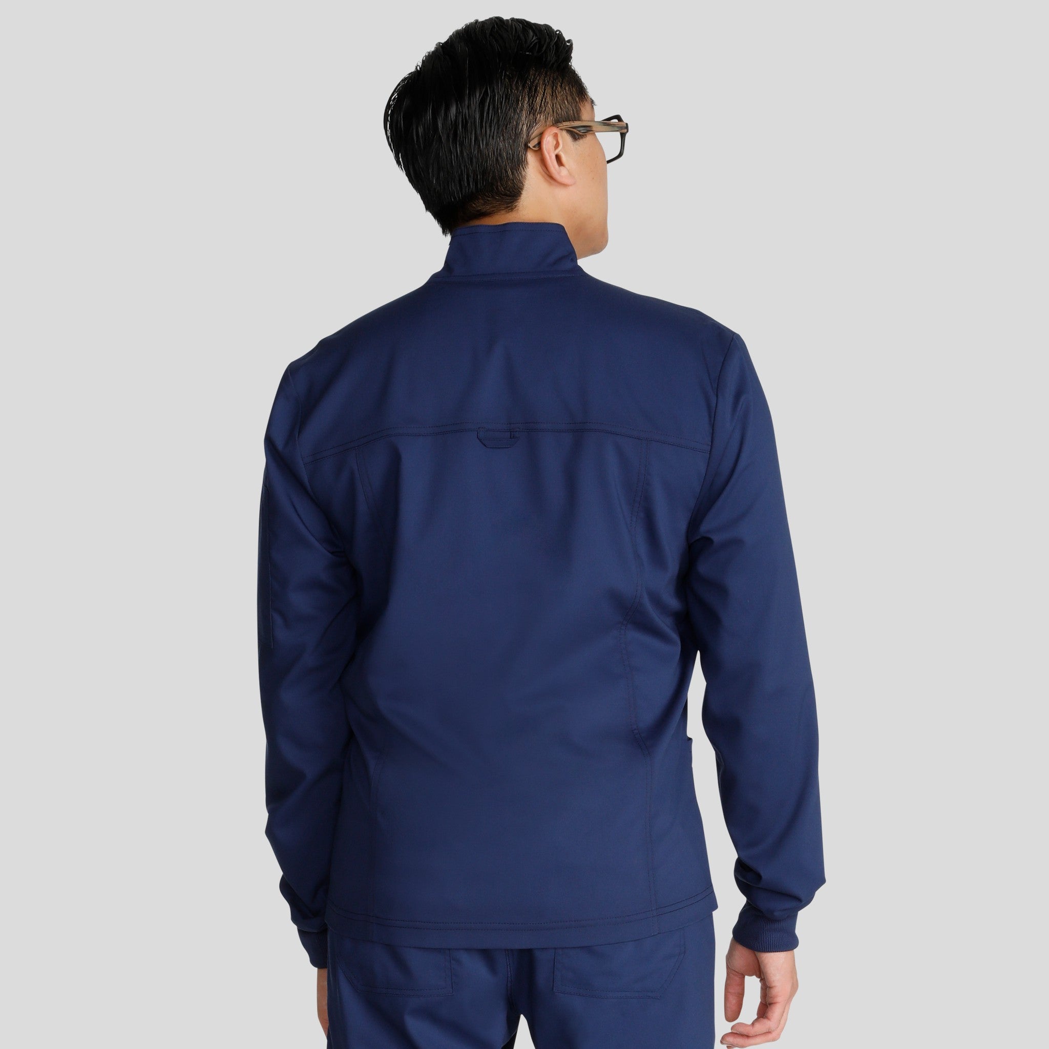 Men's Zip Front Scrub Jacket | Navy