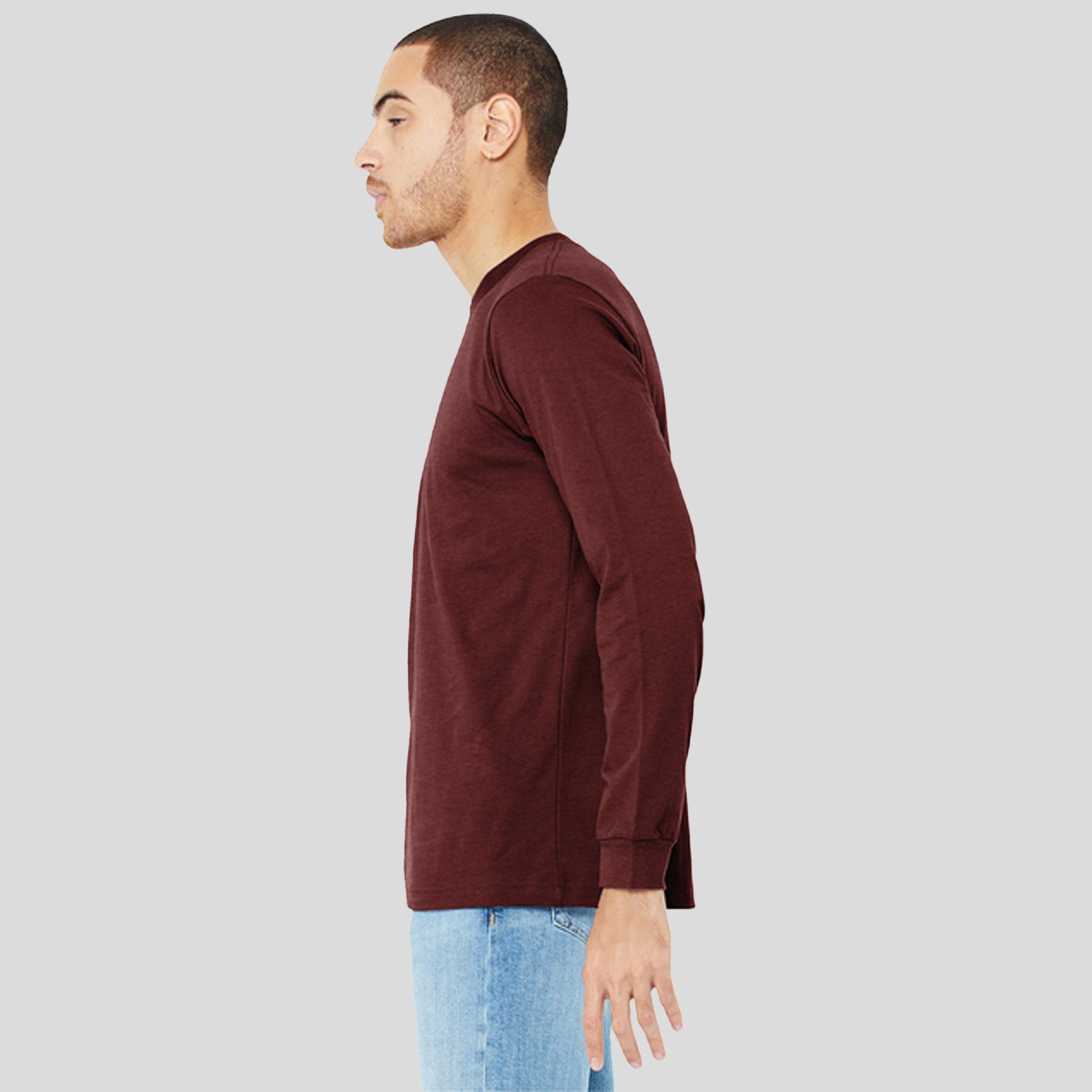 Unisex Heather CVC Long Sleeve Tee | Heather Cardinal