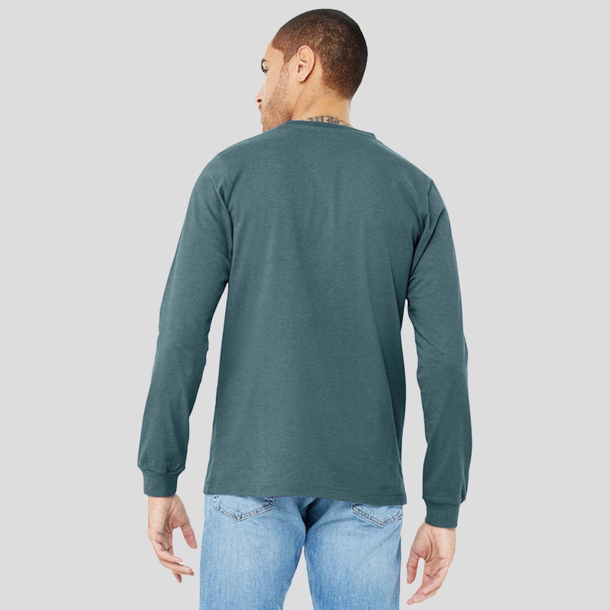 Unisex Heather CVC Long Sleeve Tee | Heather Slate