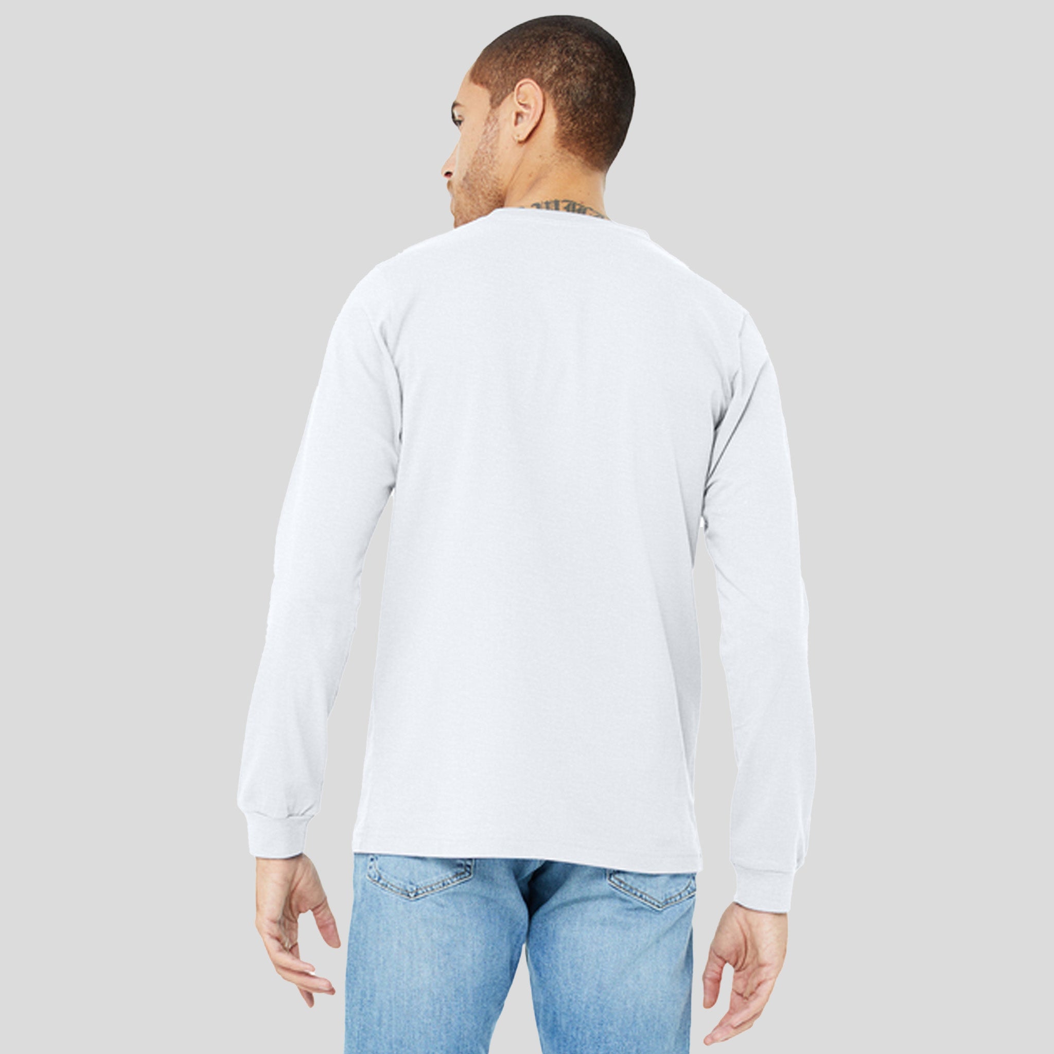 Unisex Heather CVC Long Sleeve Tee | Solid White Blend