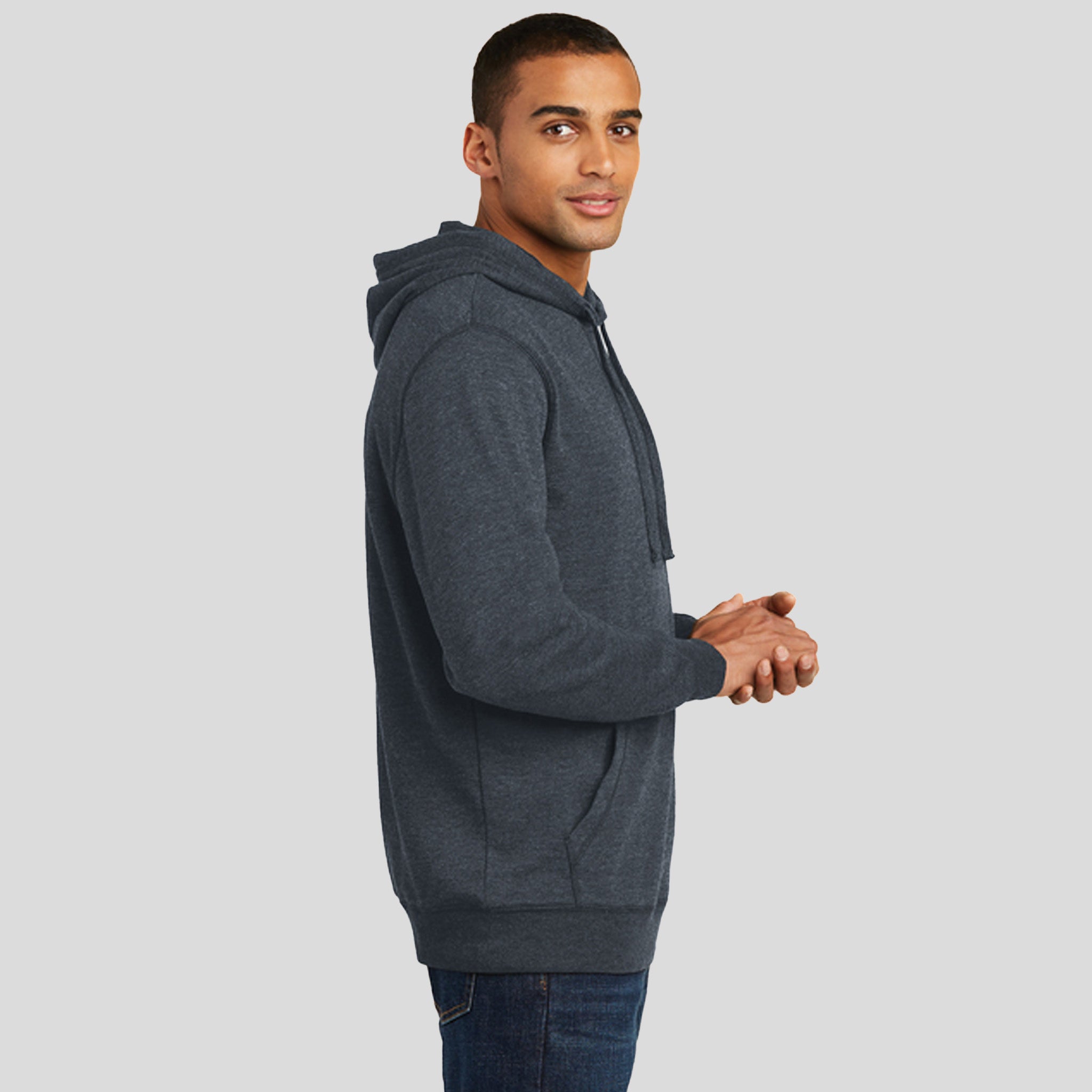 Lightweight Fleece Hoodie | Heathered Navy