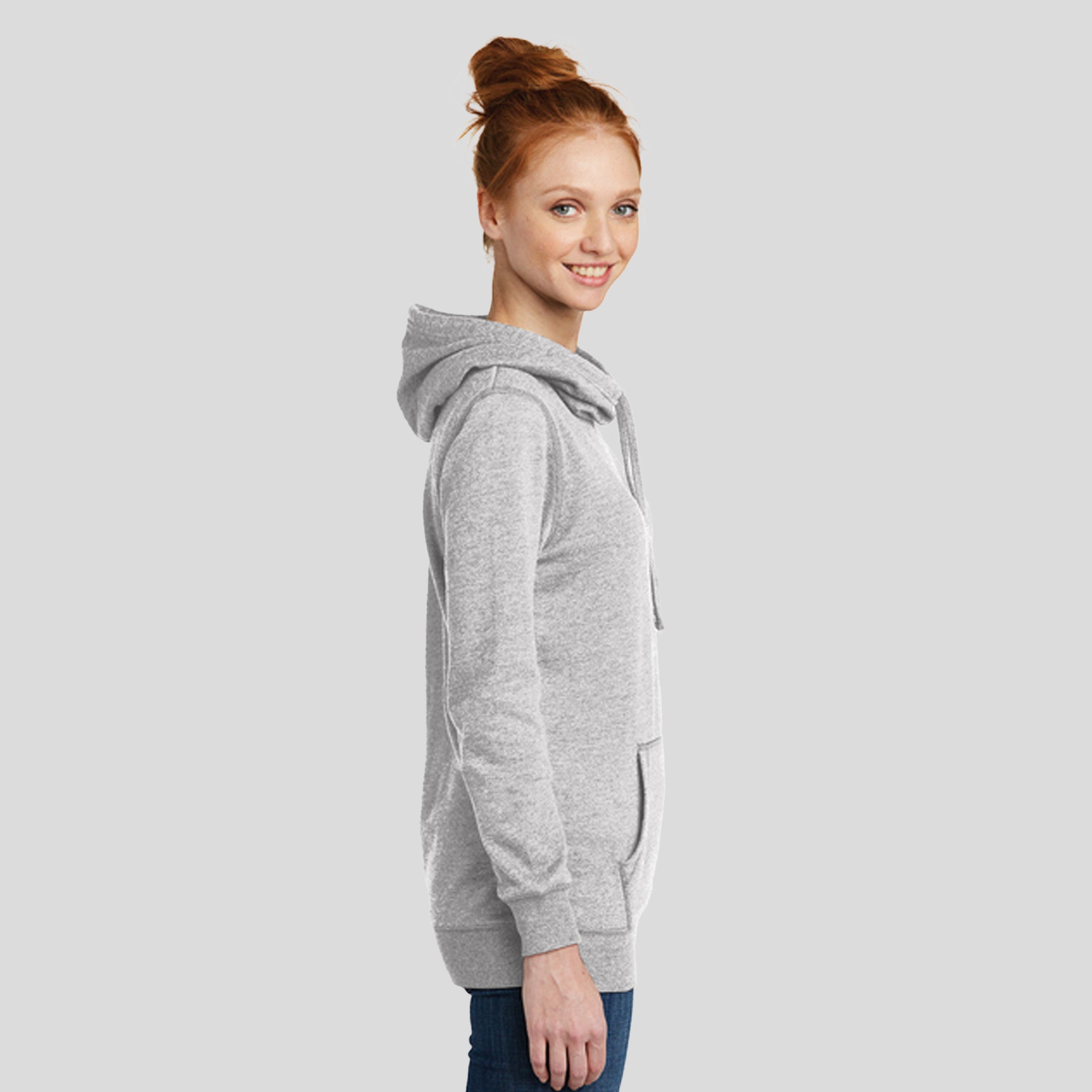 Women’s Lightweight Fleece Hoodie | Heathered Grey