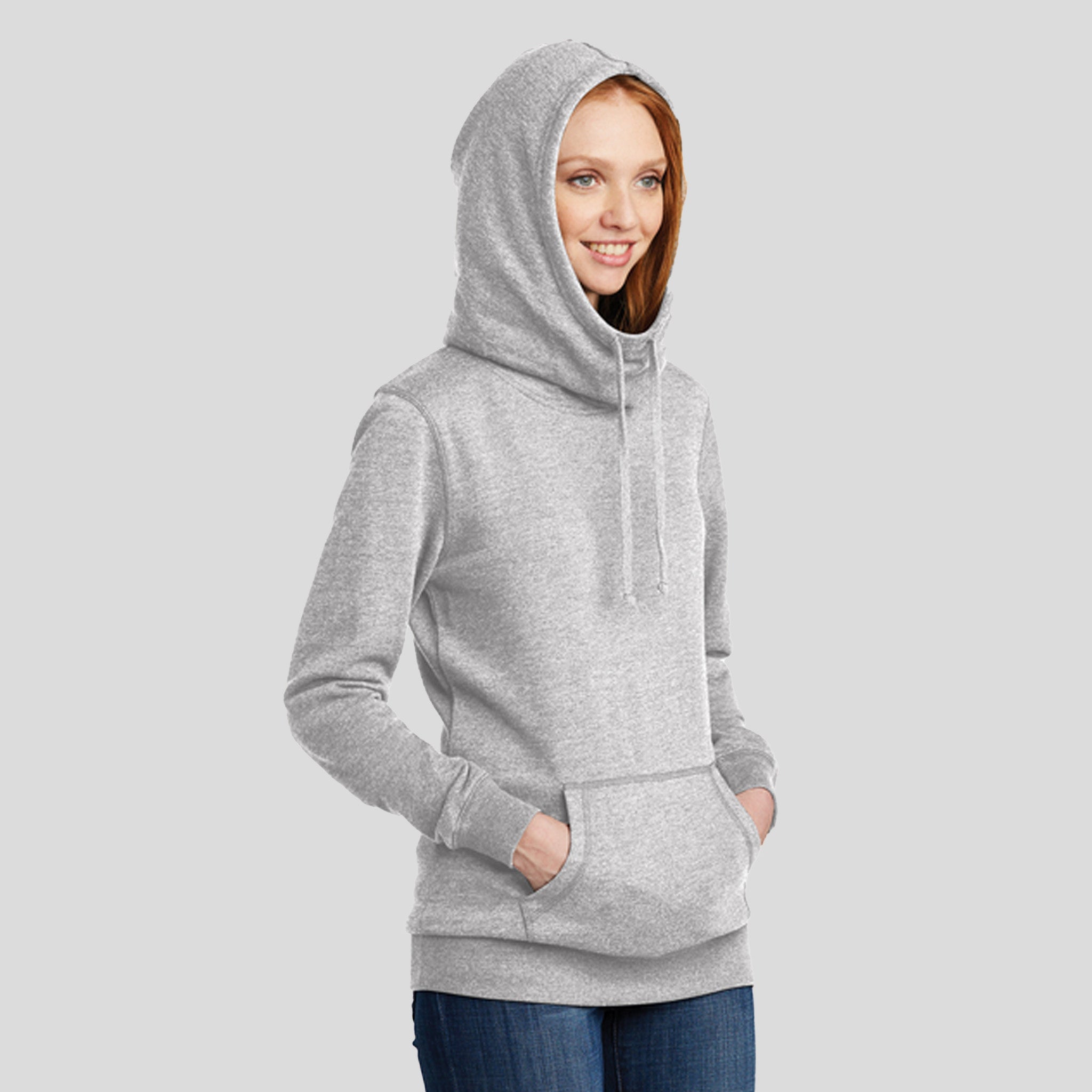Women’s Lightweight Fleece Hoodie | Heathered Grey