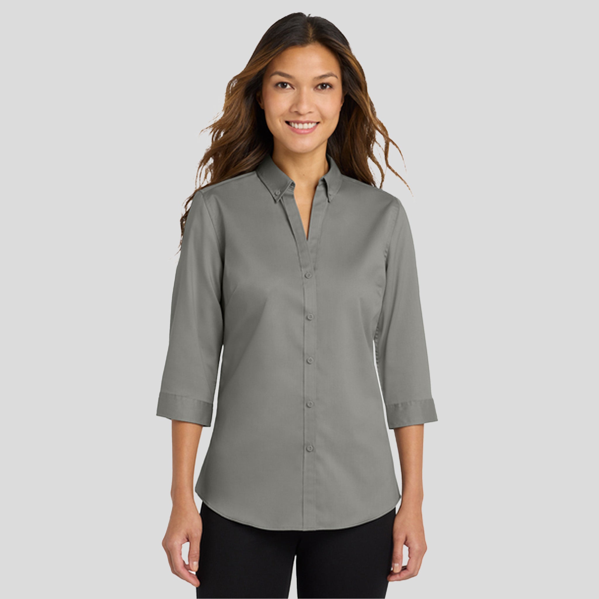 Women's 3/4-Sleeve SuperPro™ Twill Shirt | Monument Grey