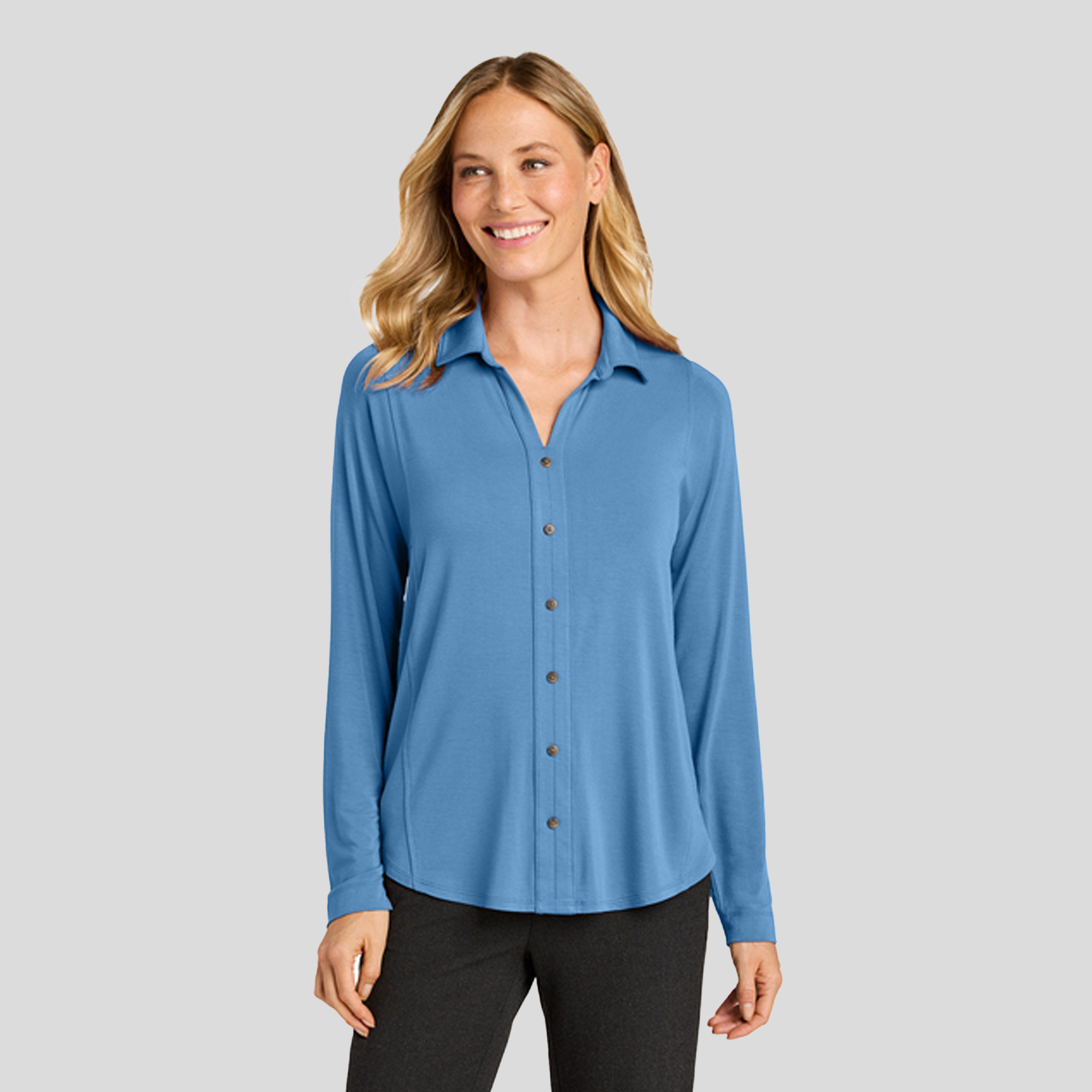Women’s Luxe Knit Button Tunic | Carolina Blue