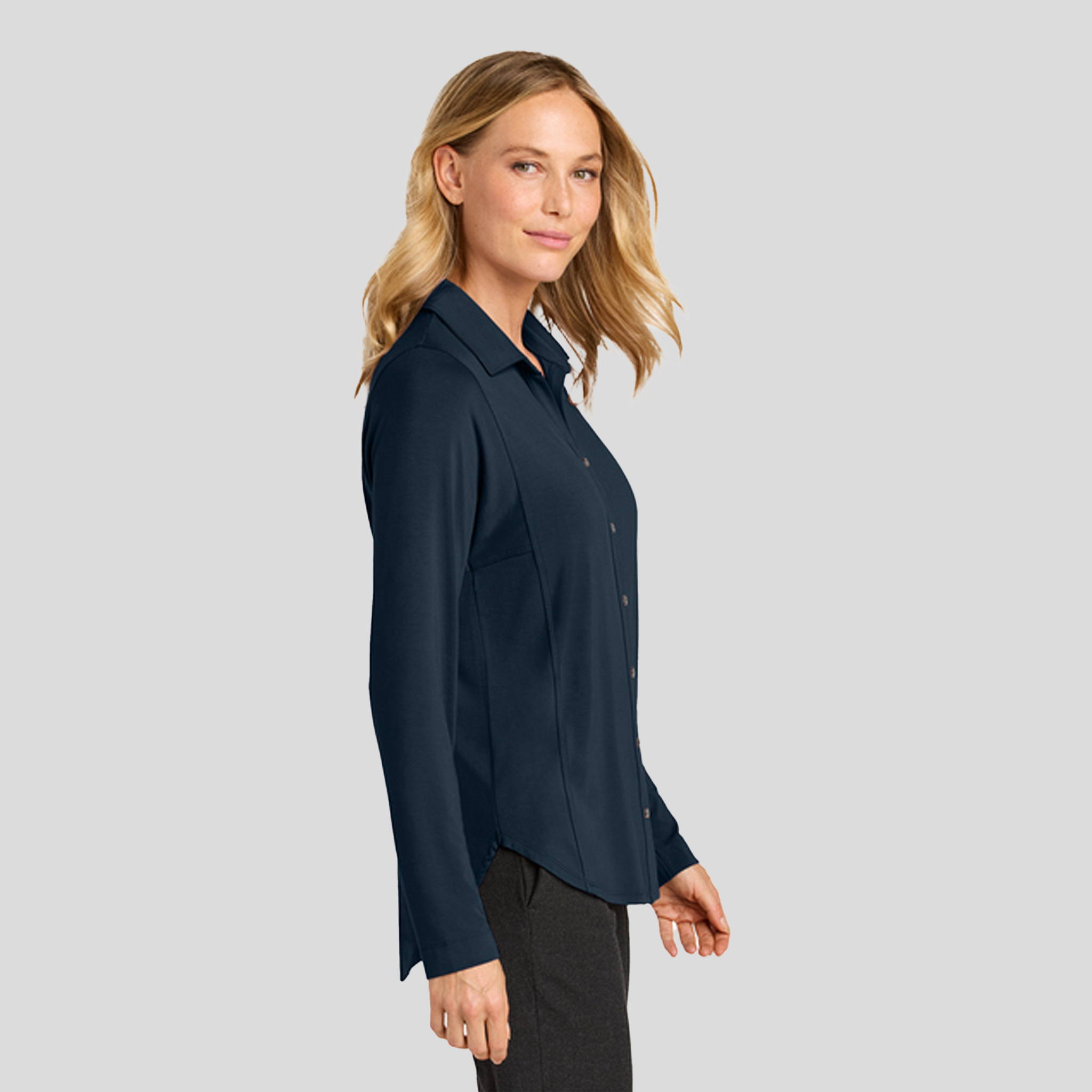 Women’s Luxe Knit Button Tunic | River Blue Navy