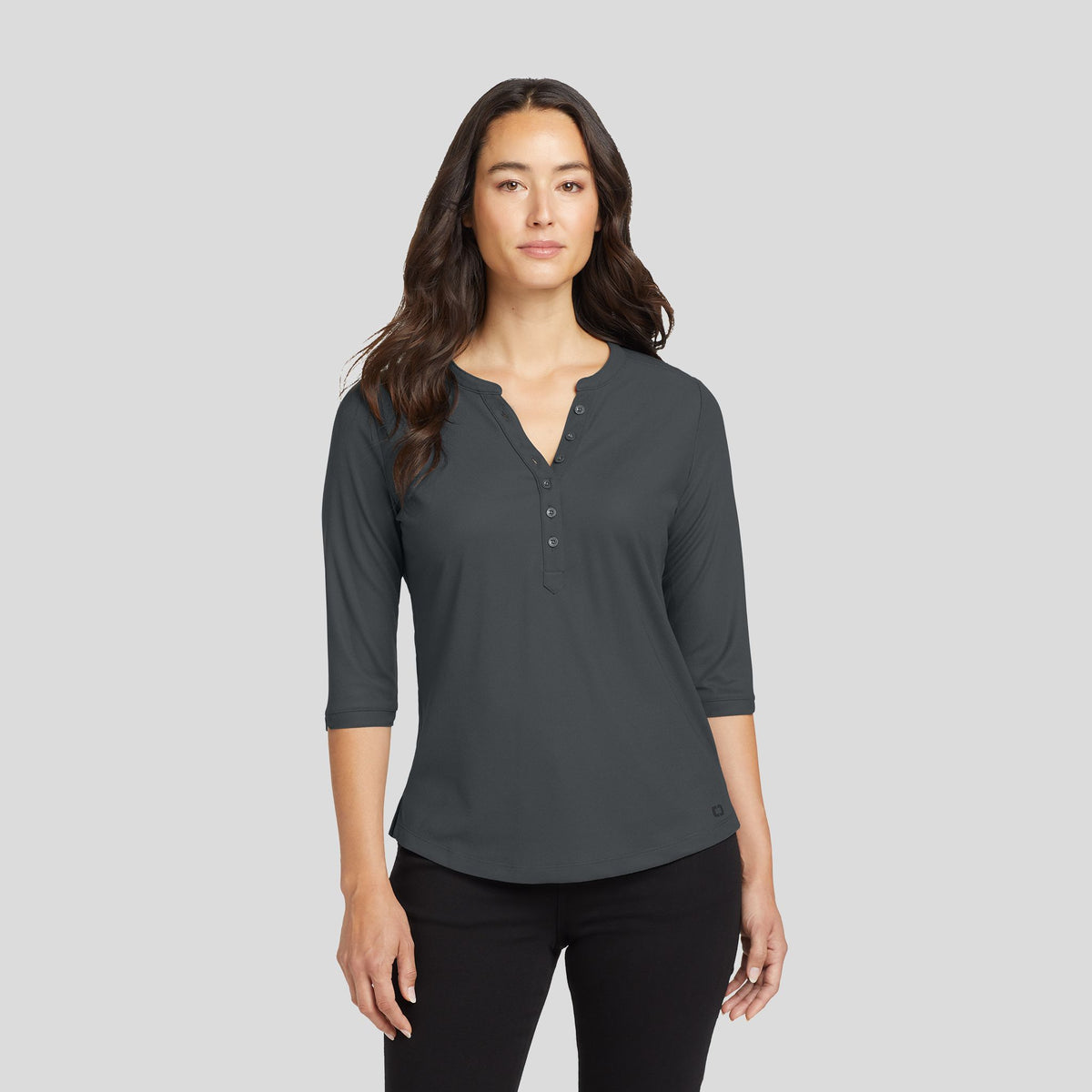 Women's Jewel Henley | Diesel Grey