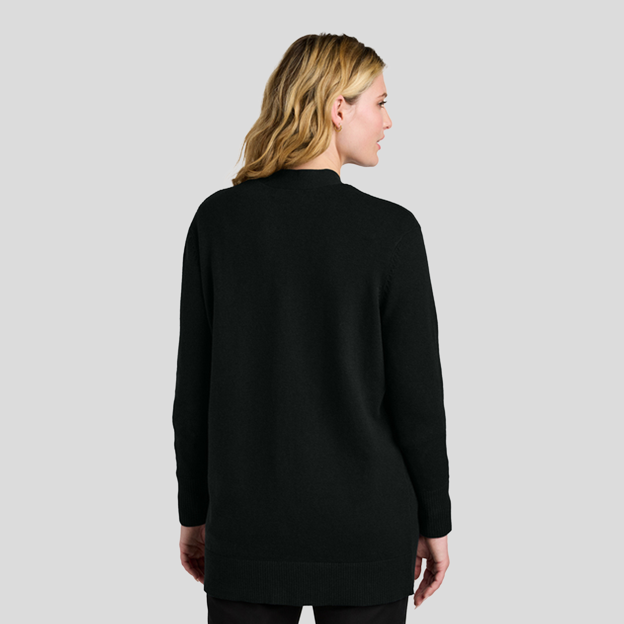 Women’s Easy Care Open-Front Cardigan Sweater | Deep Black