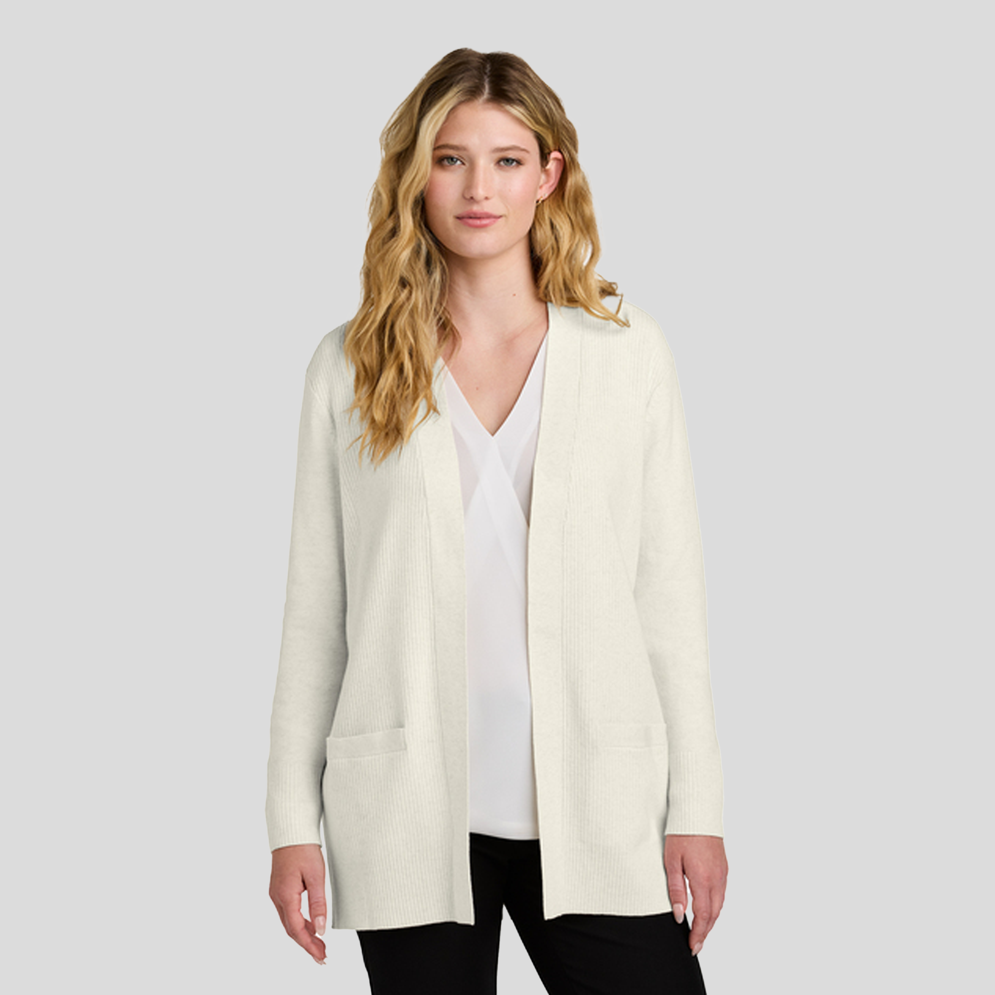 Women’s Easy Care Open-Front Cardigan Sweater | Oatmeal Heather