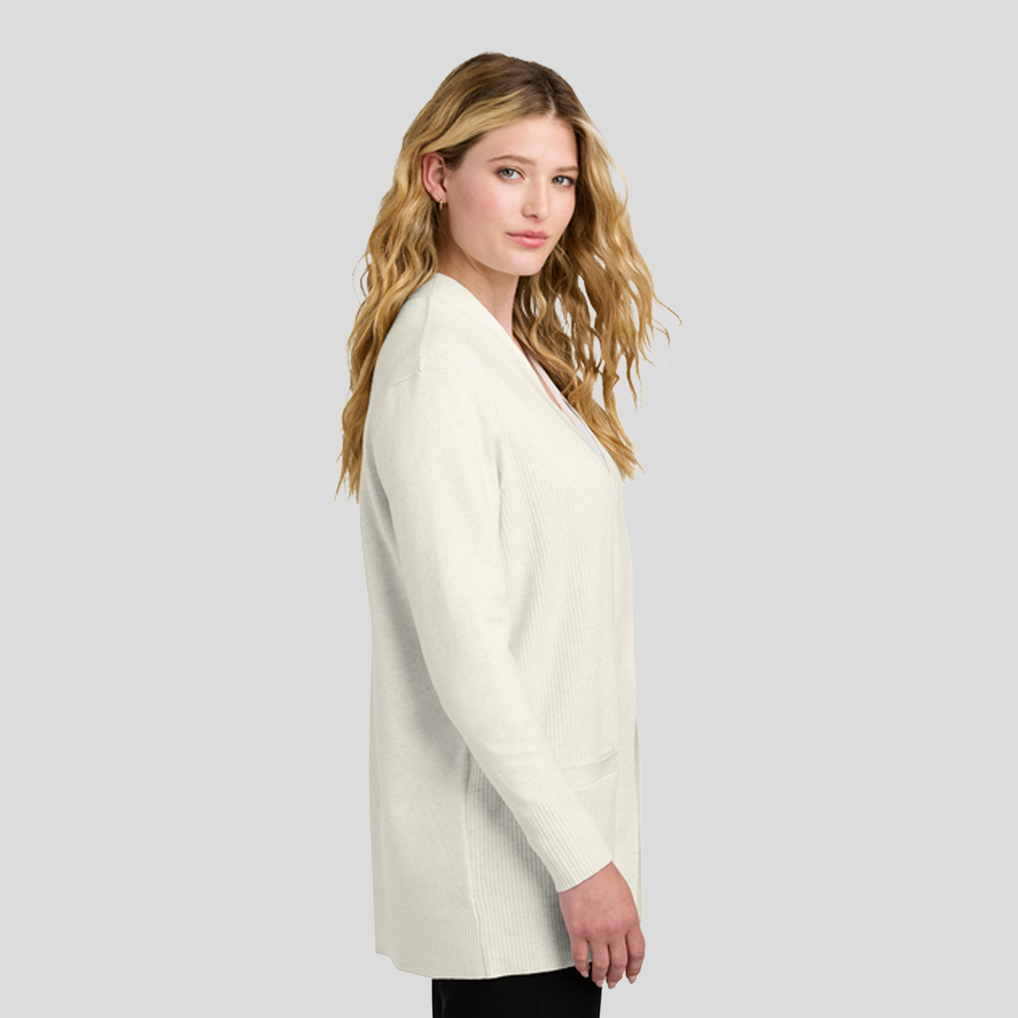 Women’s Easy Care Open-Front Cardigan Sweater | Oatmeal Heather