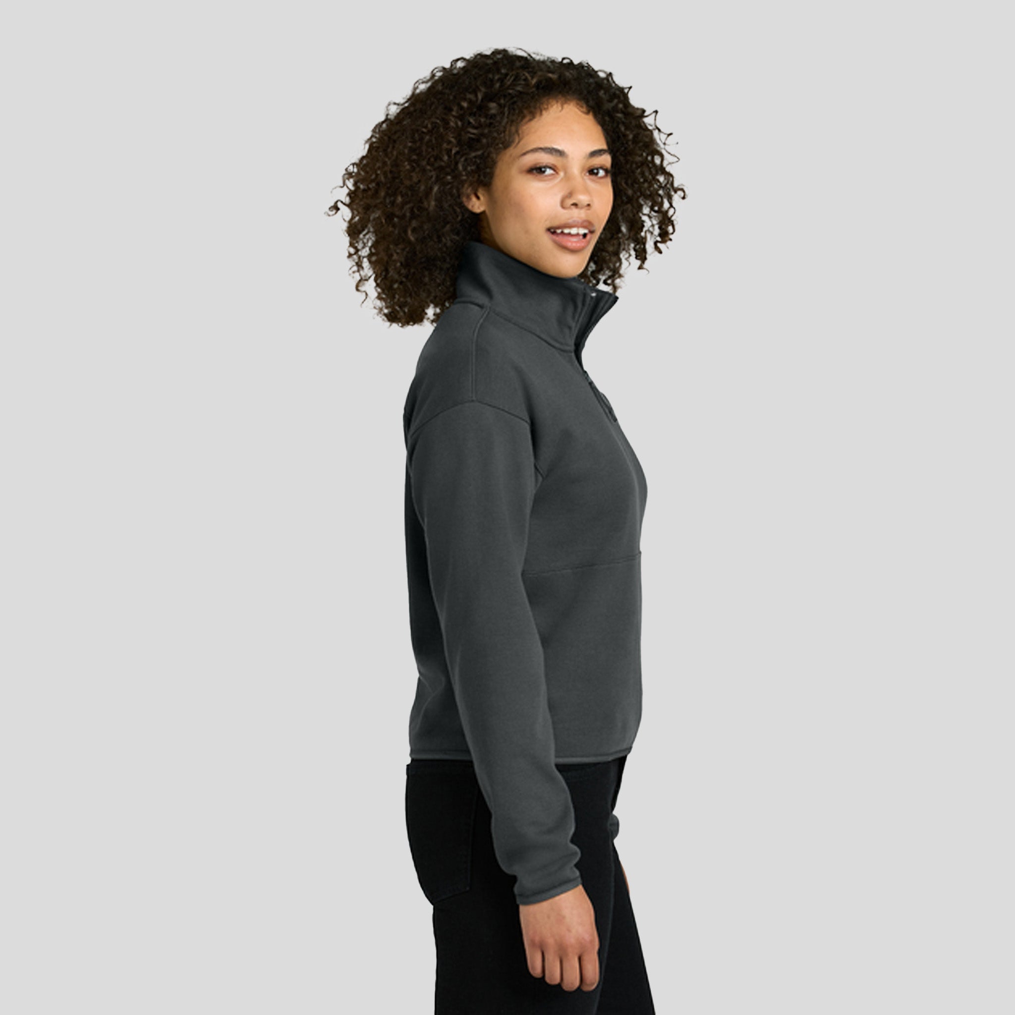 Women’s Double-Knit 1/2-Zip Fleece | Asphalt Grey