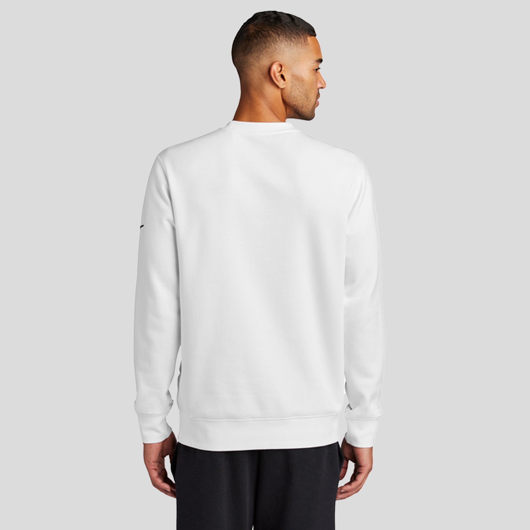 Club Fleece Sleeve Swoosh Crew | White