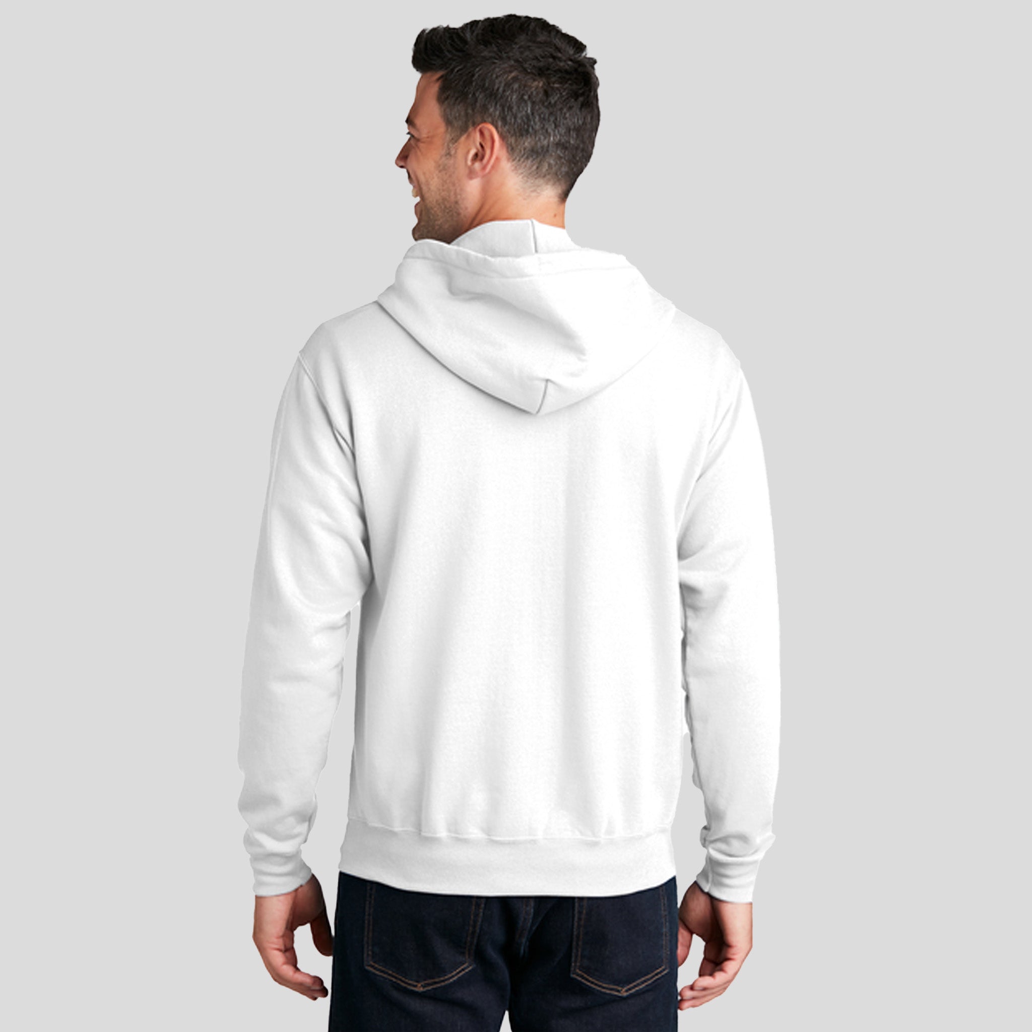 Core Fleece Full-Zip Hooded Sweatshirt | White