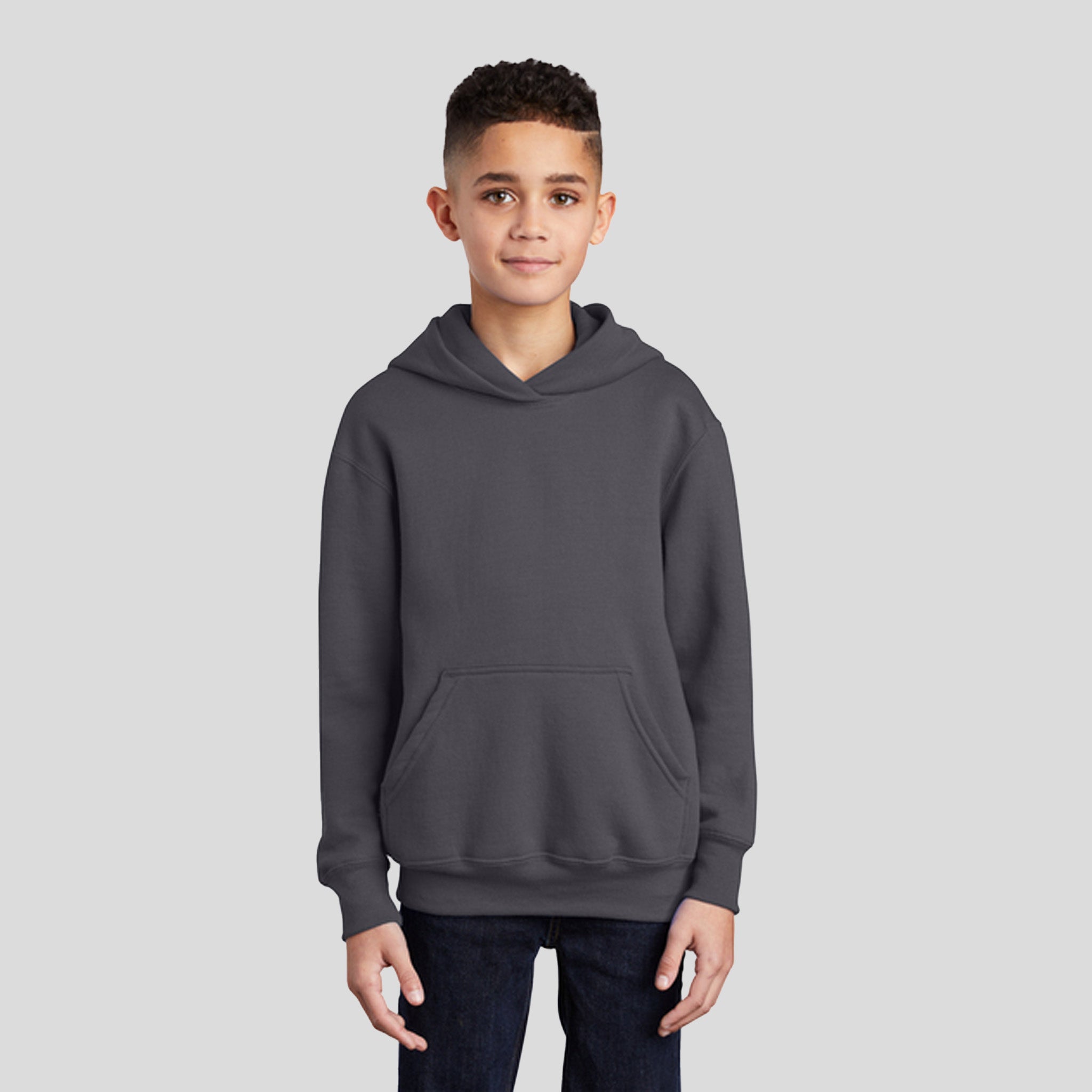 Youth Core Fleece Pullover Hooded Sweatshirt | Charcoal