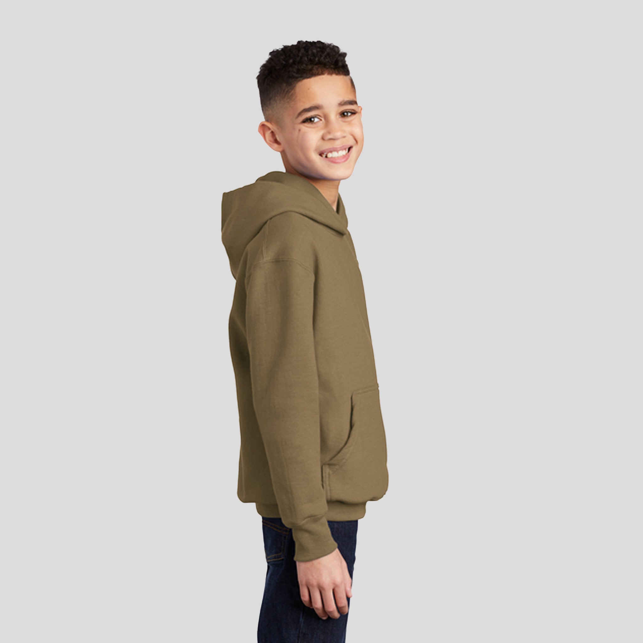 Youth Core Fleece Pullover Hooded Sweatshirt | Coyote Brown