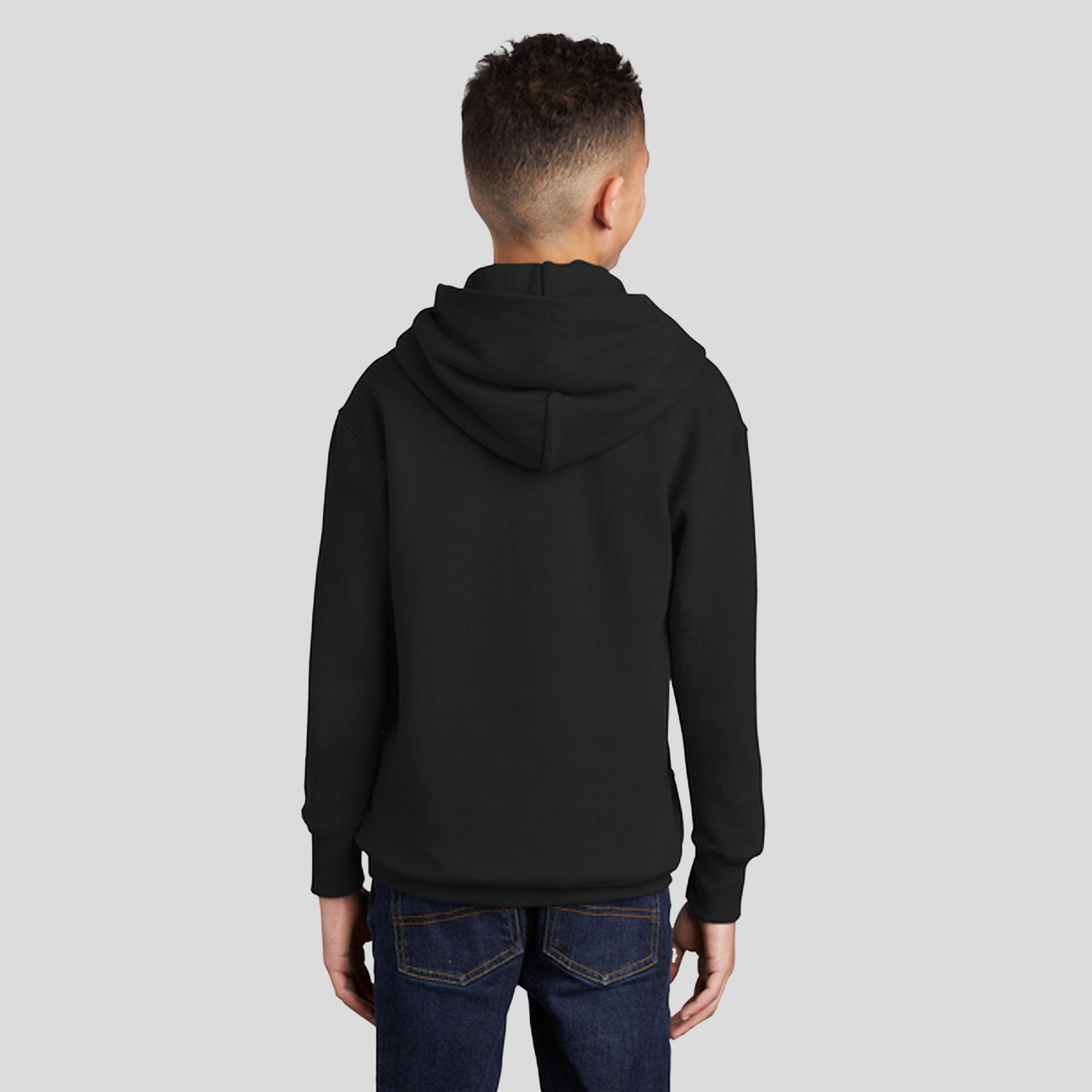 Youth Core Fleece Pullover Hooded Sweatshirt | Jet Black