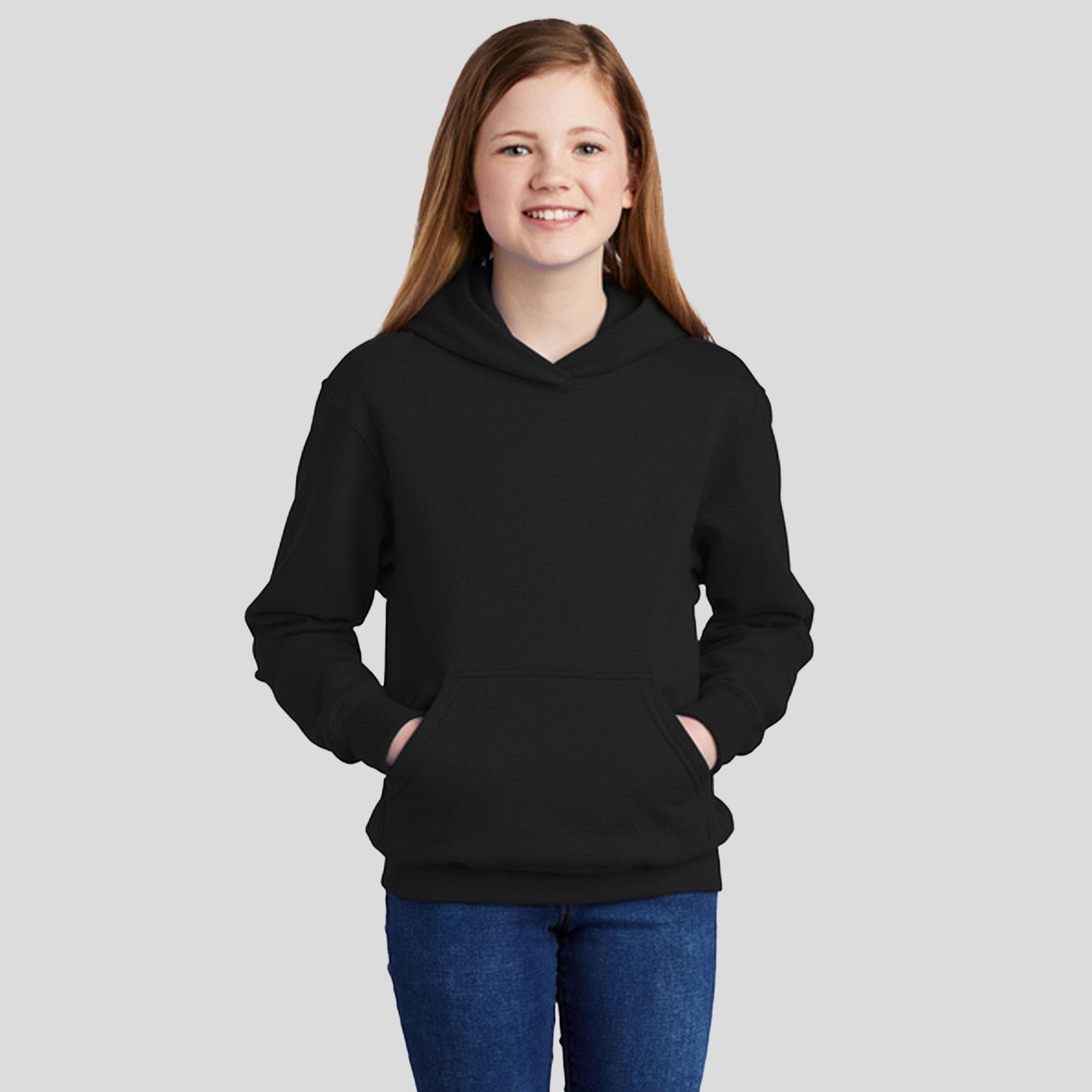 Youth Core Fleece Pullover Hooded Sweatshirt | Jet Black