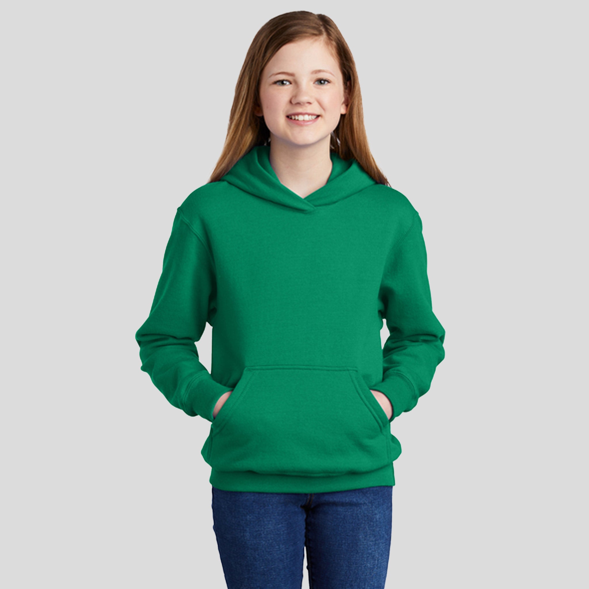 Youth Core Fleece Pullover Hooded Sweatshirt | Kelly Green