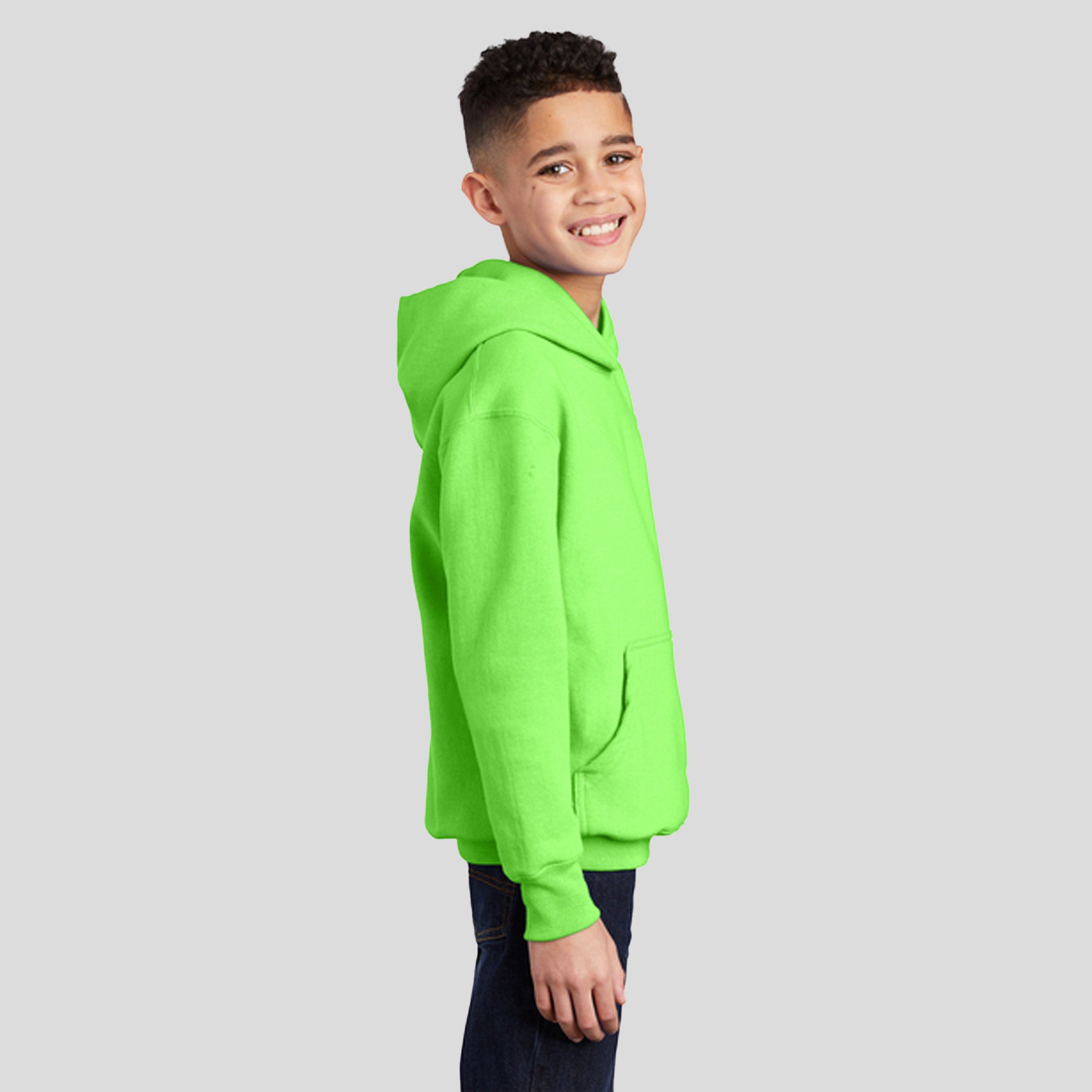 Youth Core Fleece Pullover Hooded Sweatshirt | Neon Green