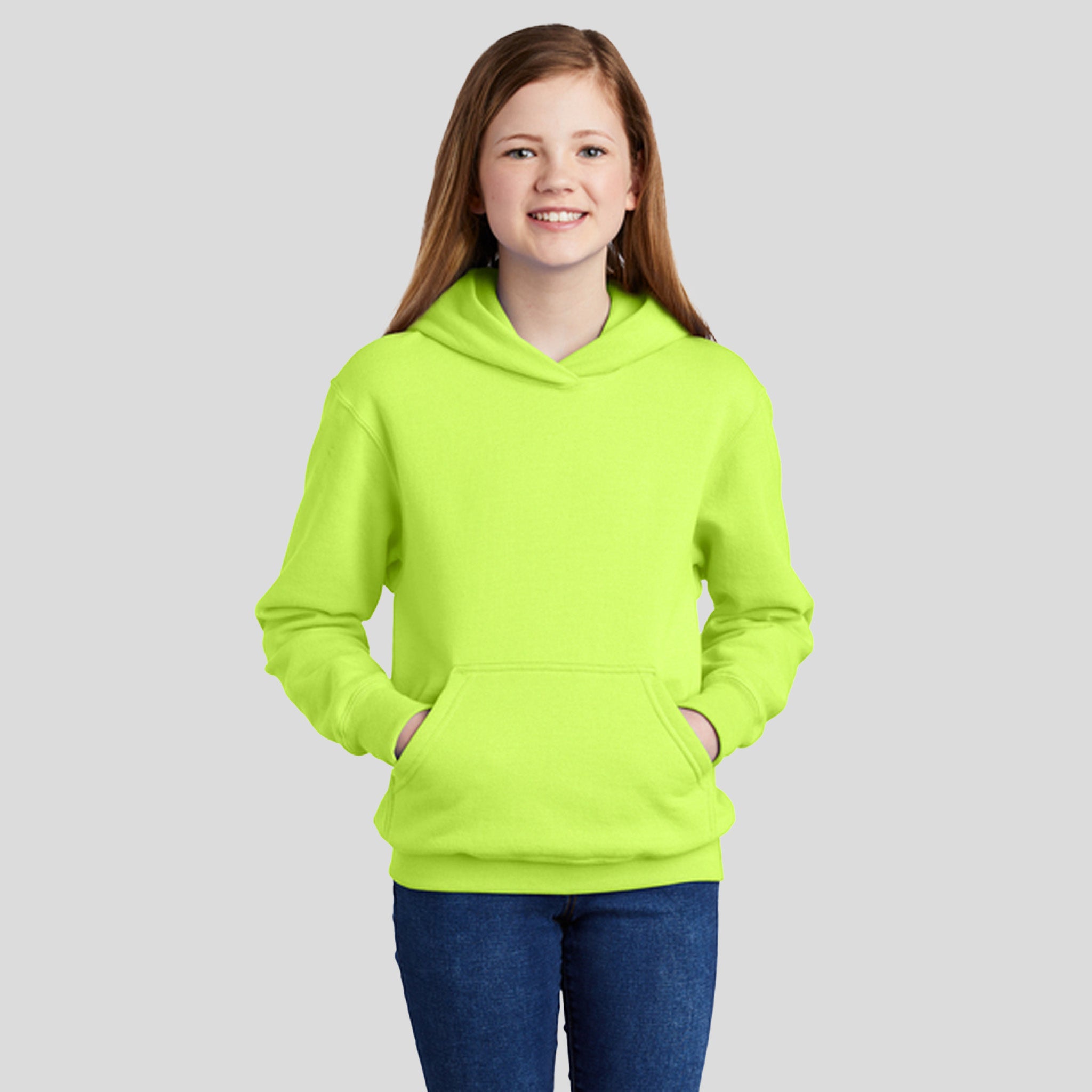 Youth Core Fleece Pullover Hooded Sweatshirt | Neon Yellow