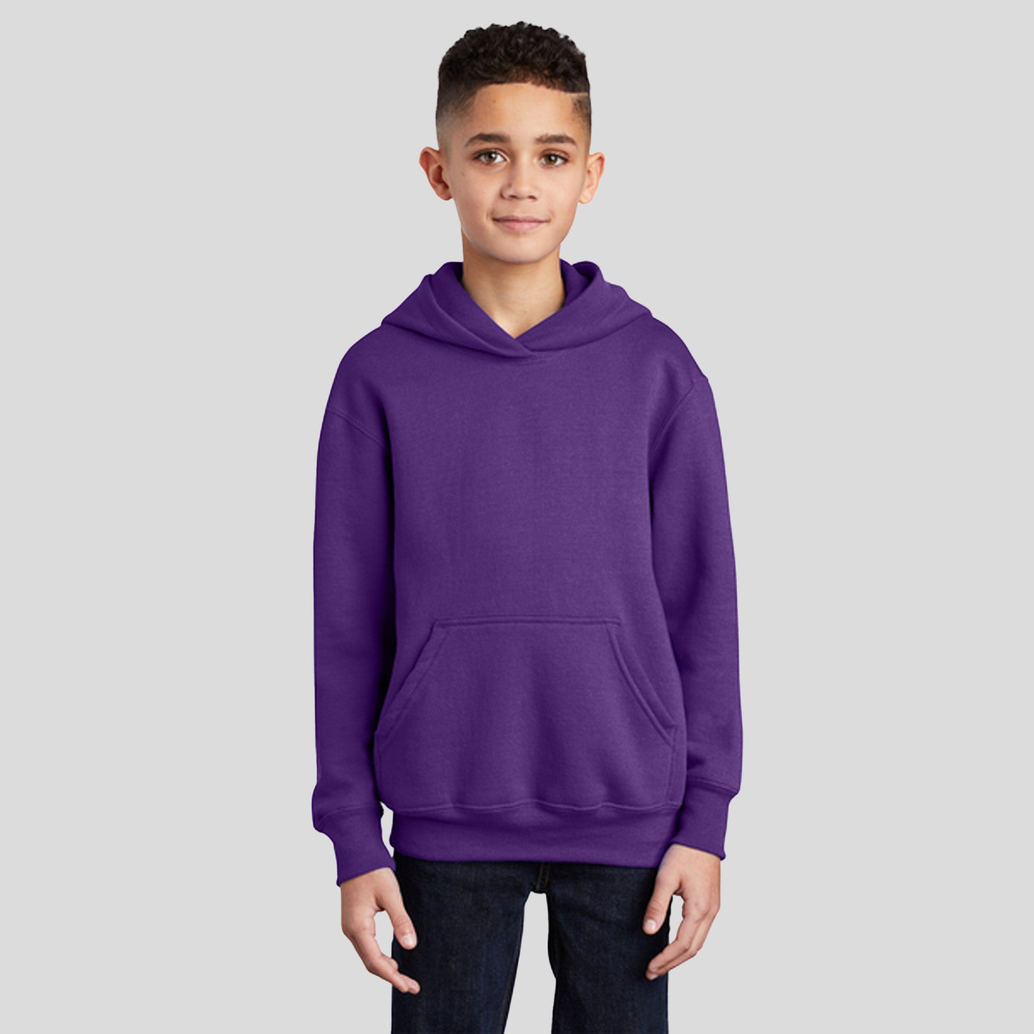 Youth Core Fleece Pullover Hooded Sweatshirt | Team Purple