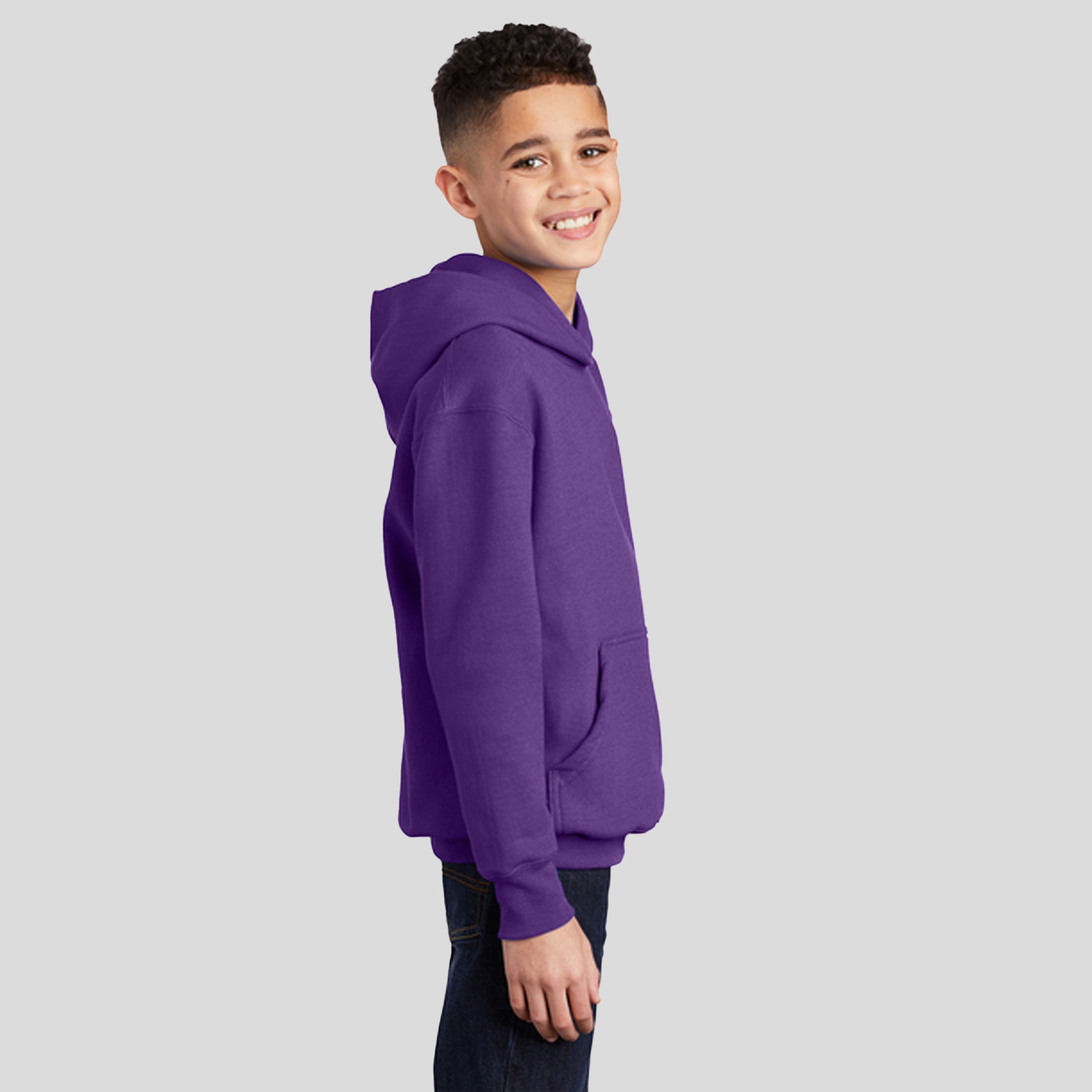 Youth Core Fleece Pullover Hooded Sweatshirt | Team Purple