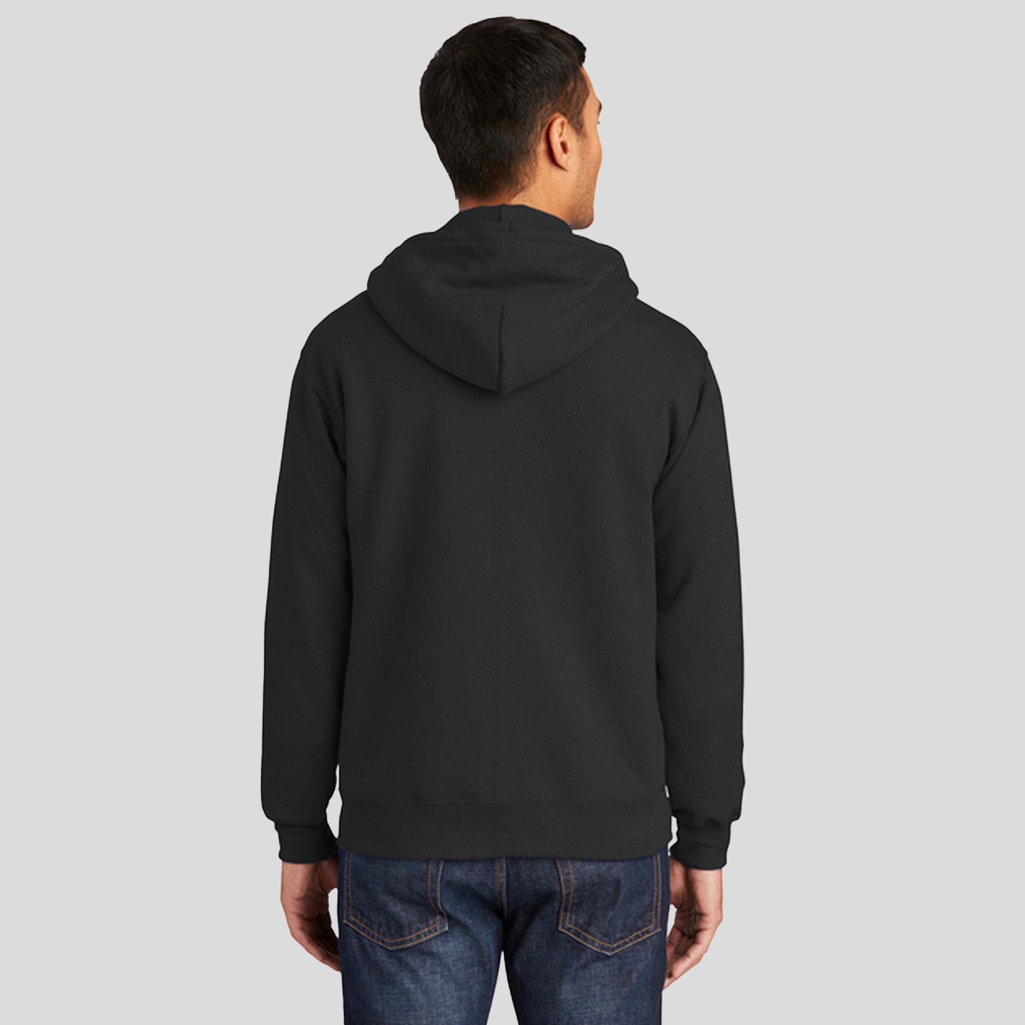 Essential Fleece Full-Zip Hooded Sweatshirt | Jet Black