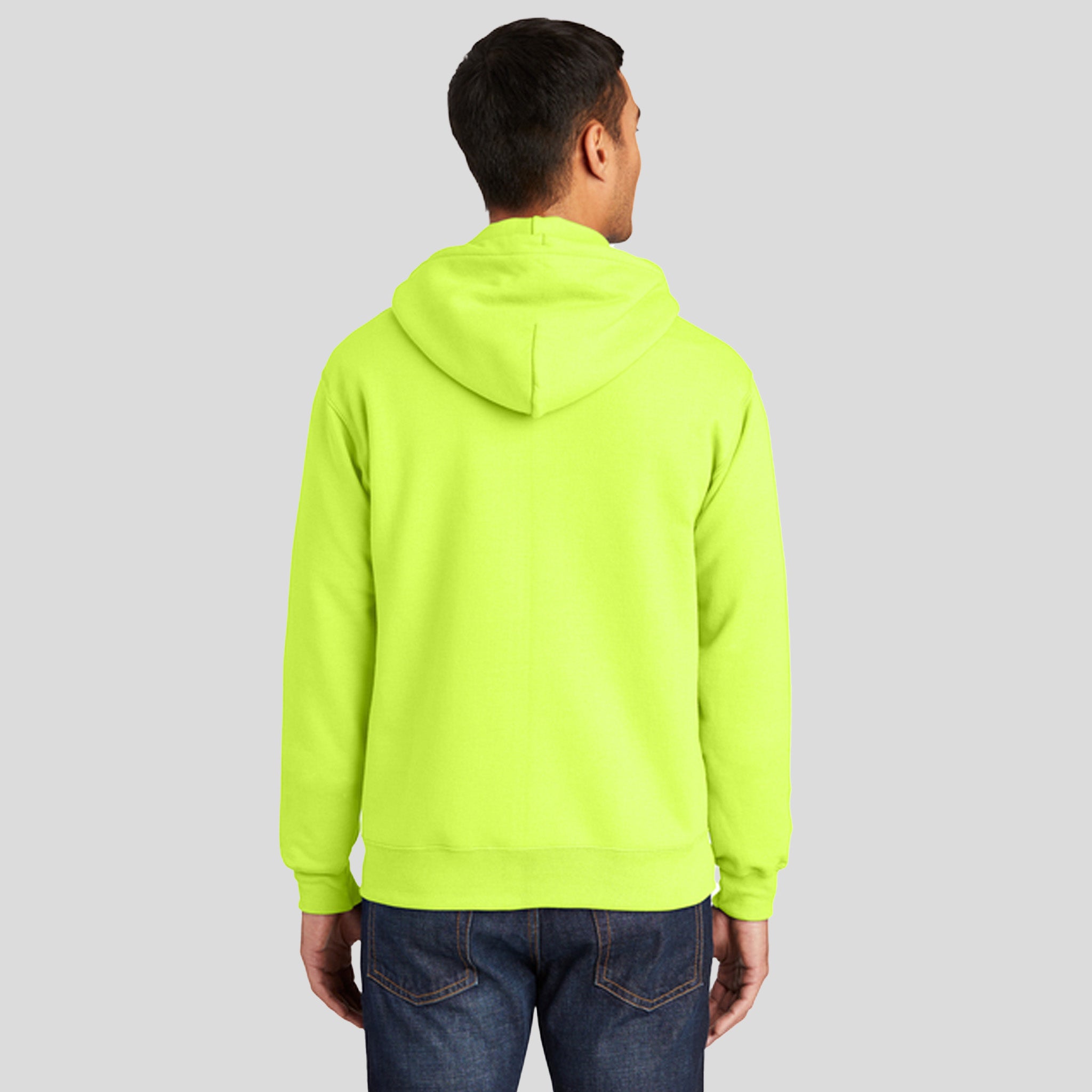 Essential Fleece Full-Zip Hooded Sweatshirt | Safety Green