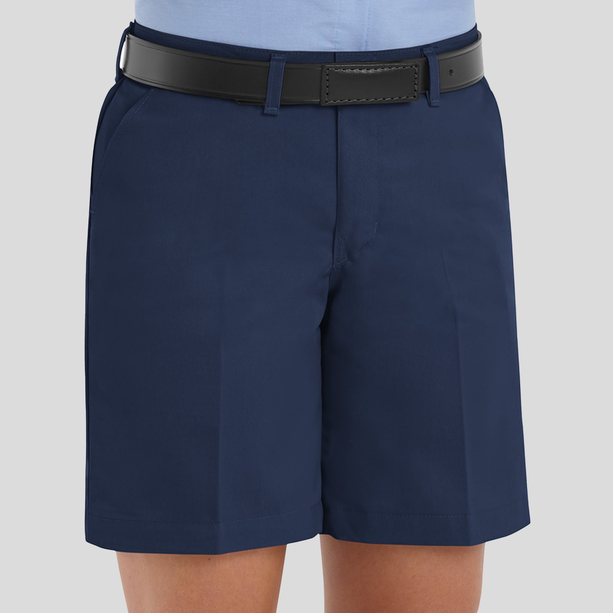 Women's Plain Front Shorts-8" Inseam | Navy
