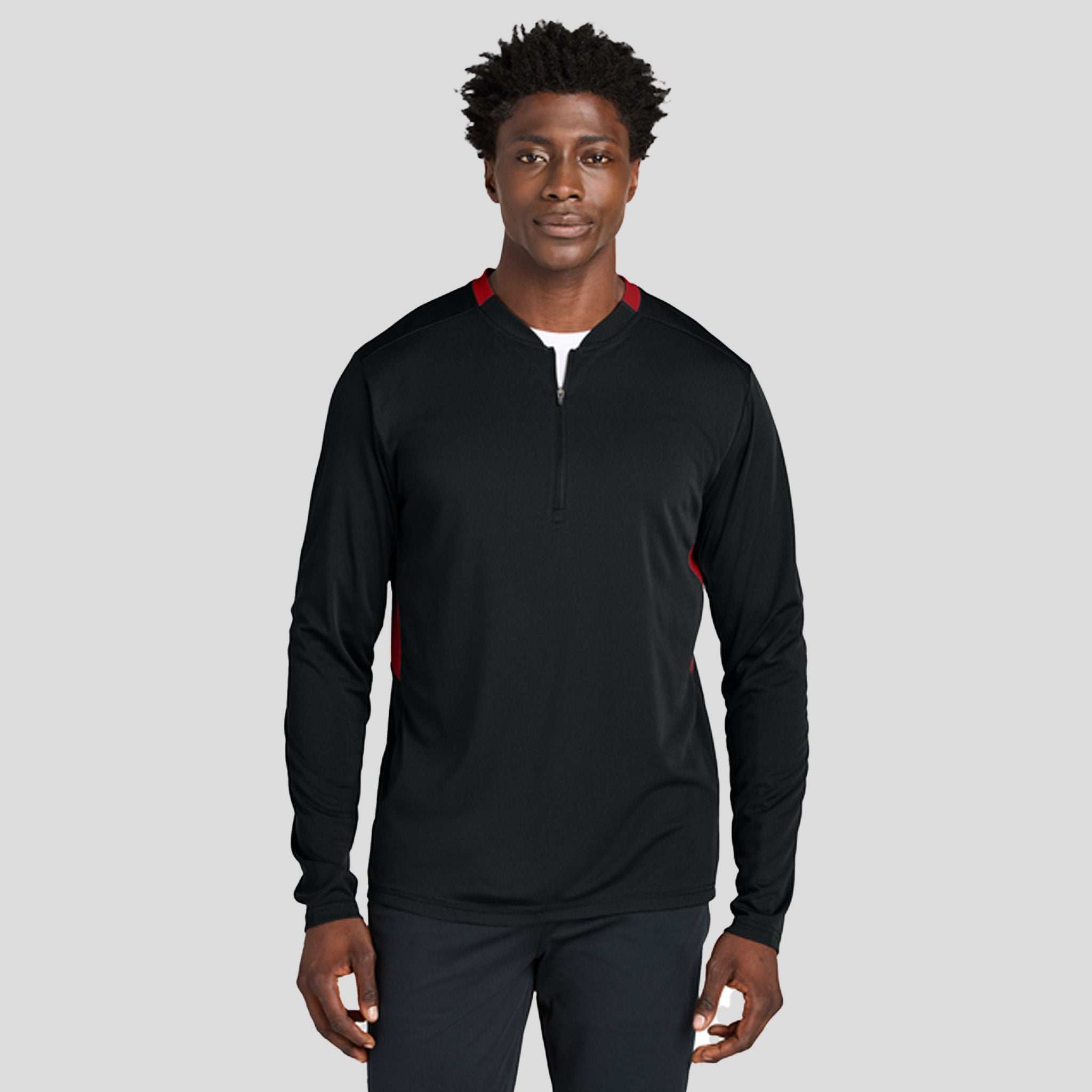 Club 1/4-Zip Pullover | Black/Deep Red
