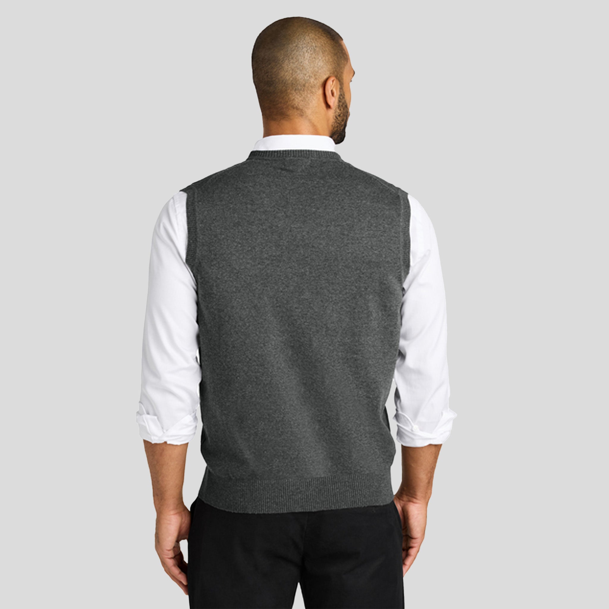 Easy Care Sweater Vest | Charcoal Heather