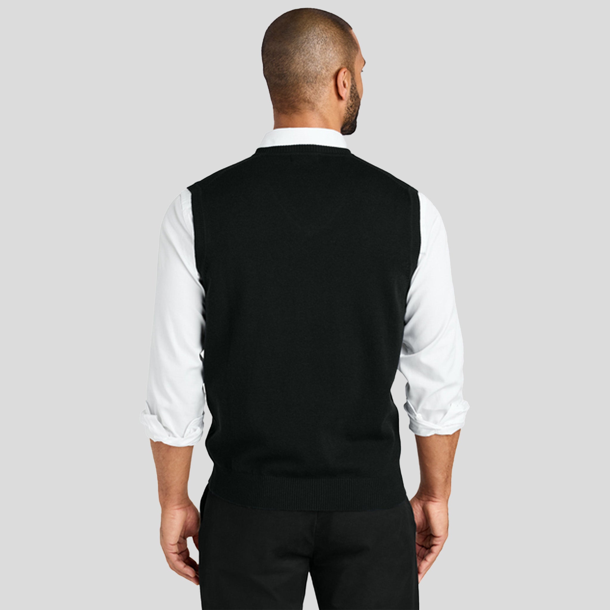 Easy Care Sweater Vest | Deep Black
