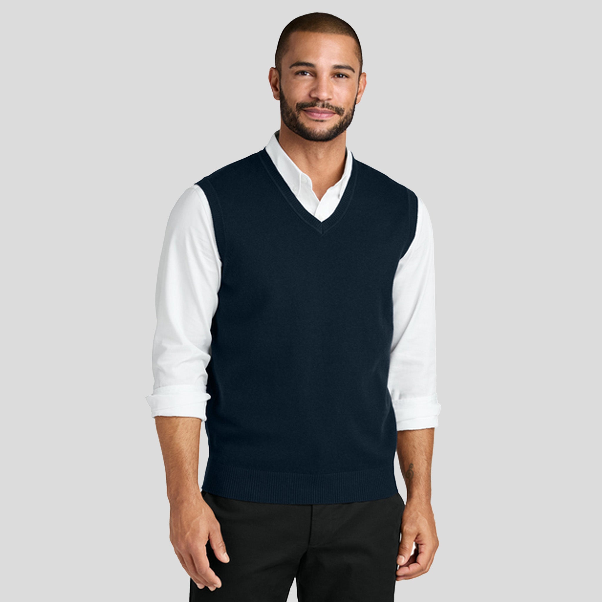 Easy Care Sweater Vest | River Blue Navy