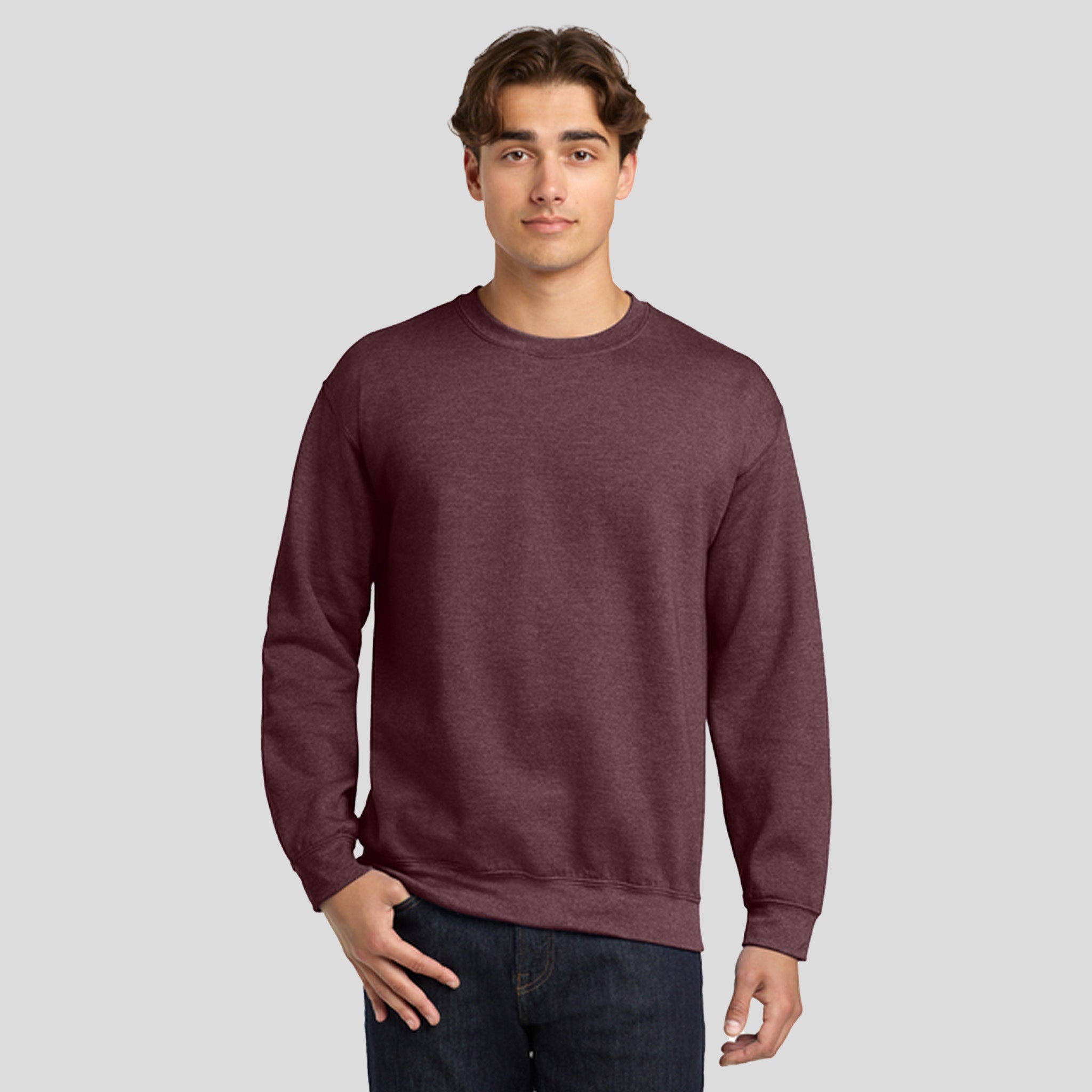 Heavy Blend™ Crewneck Sweatshirt | Heather Dark Maroon