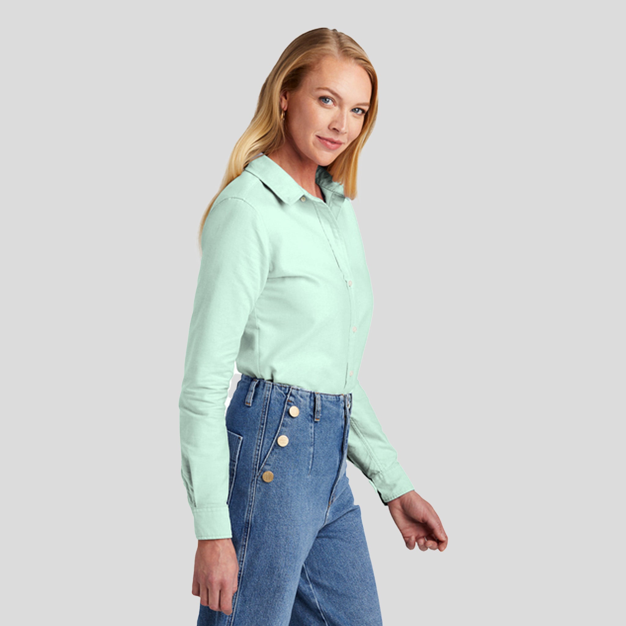 Women’s Casual Oxford Cloth Shirt | Soft Mint